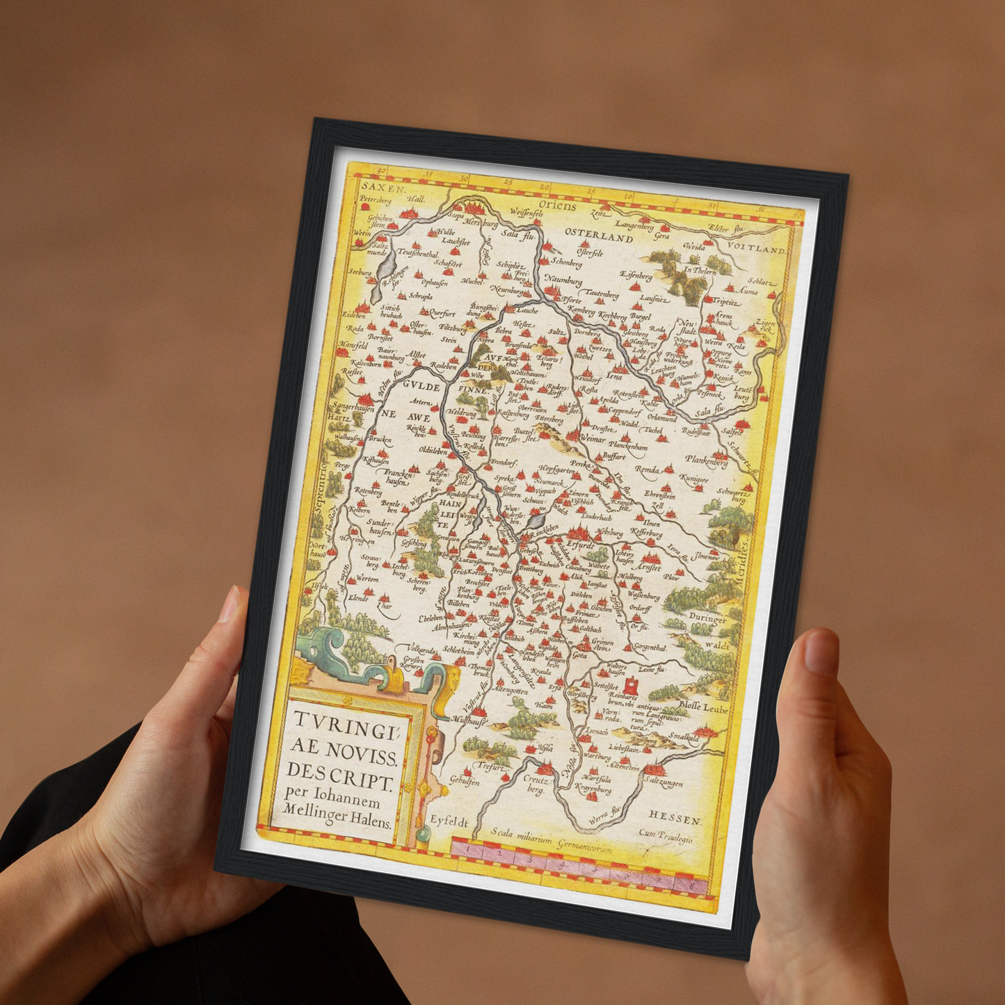 Historische Landkarte Thüringen um 1609