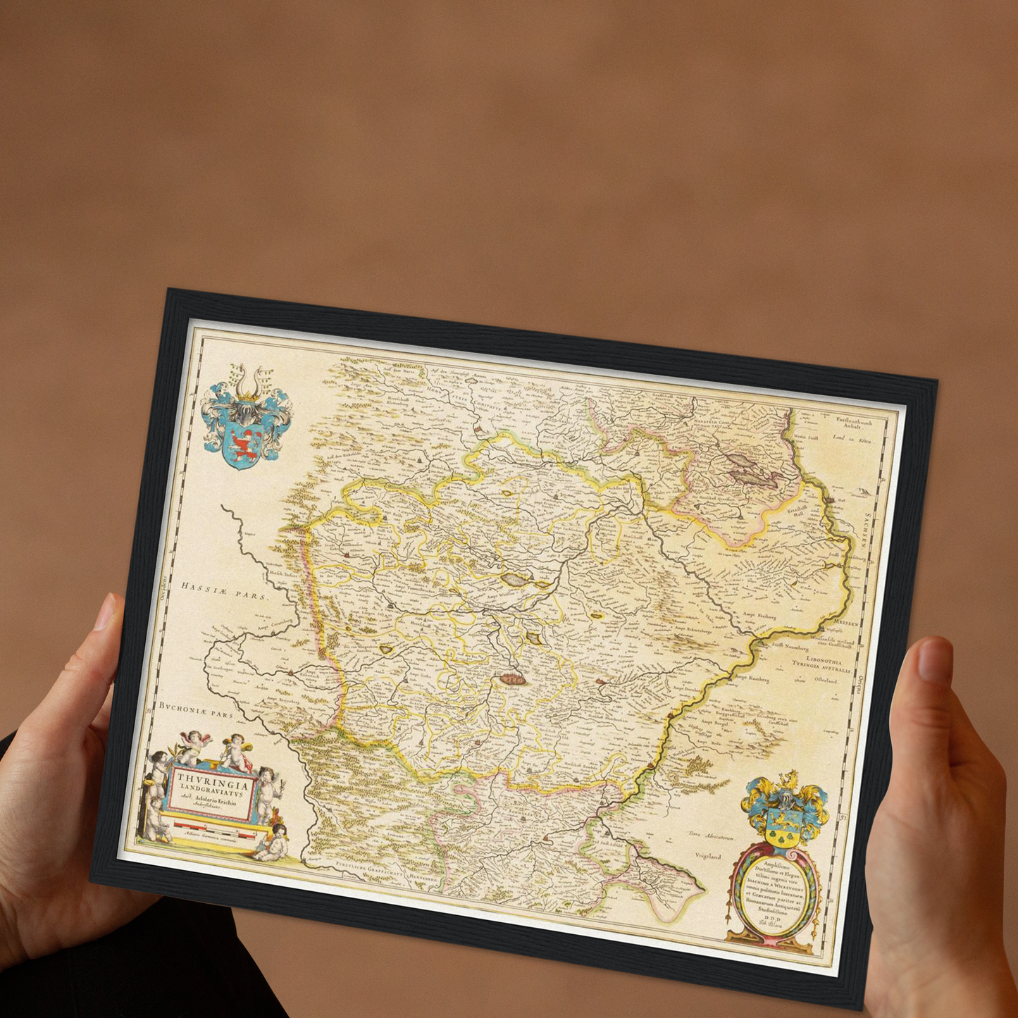 Historische Landkarte Thüringen um 1635