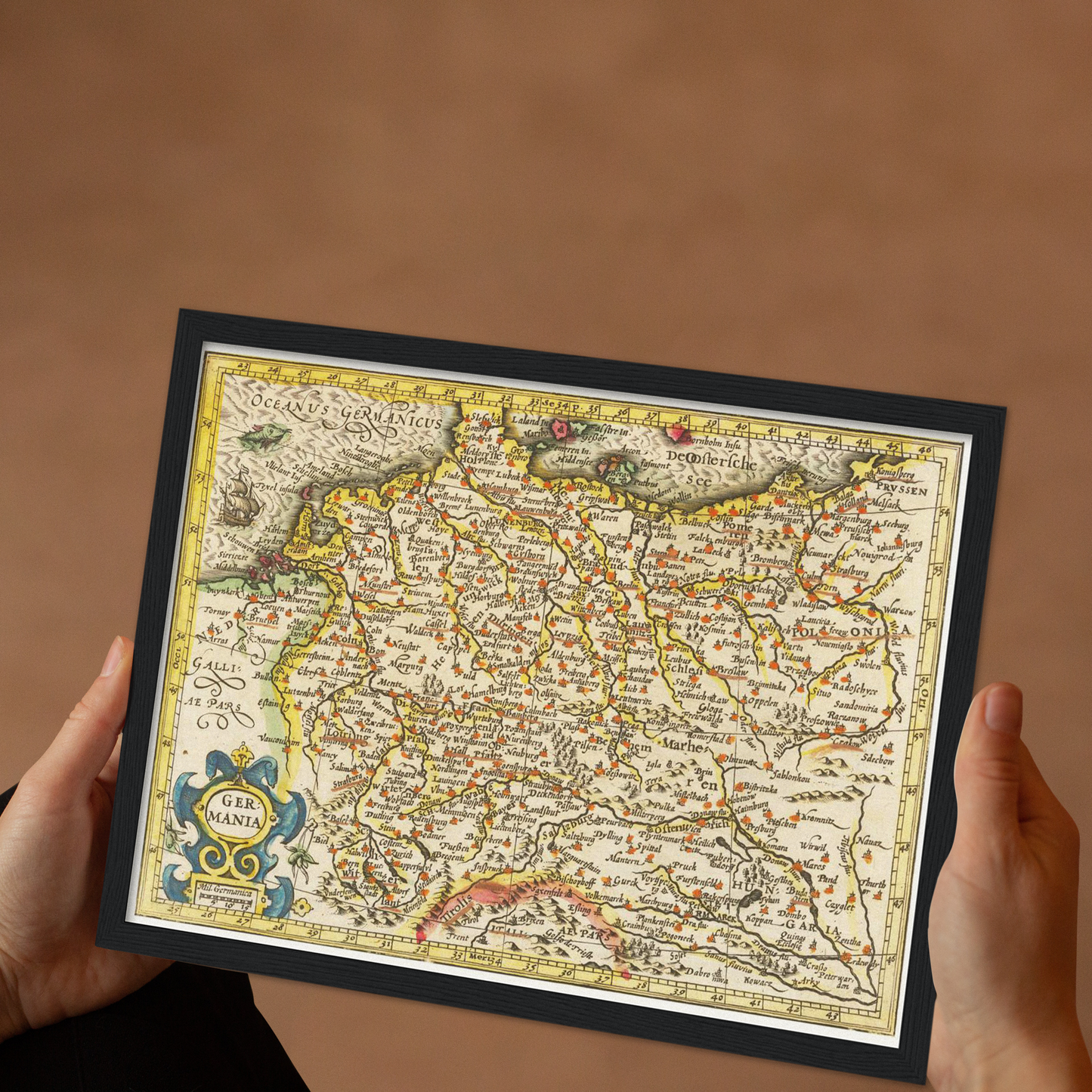 Historische Landkarte von Deutschland um 1609