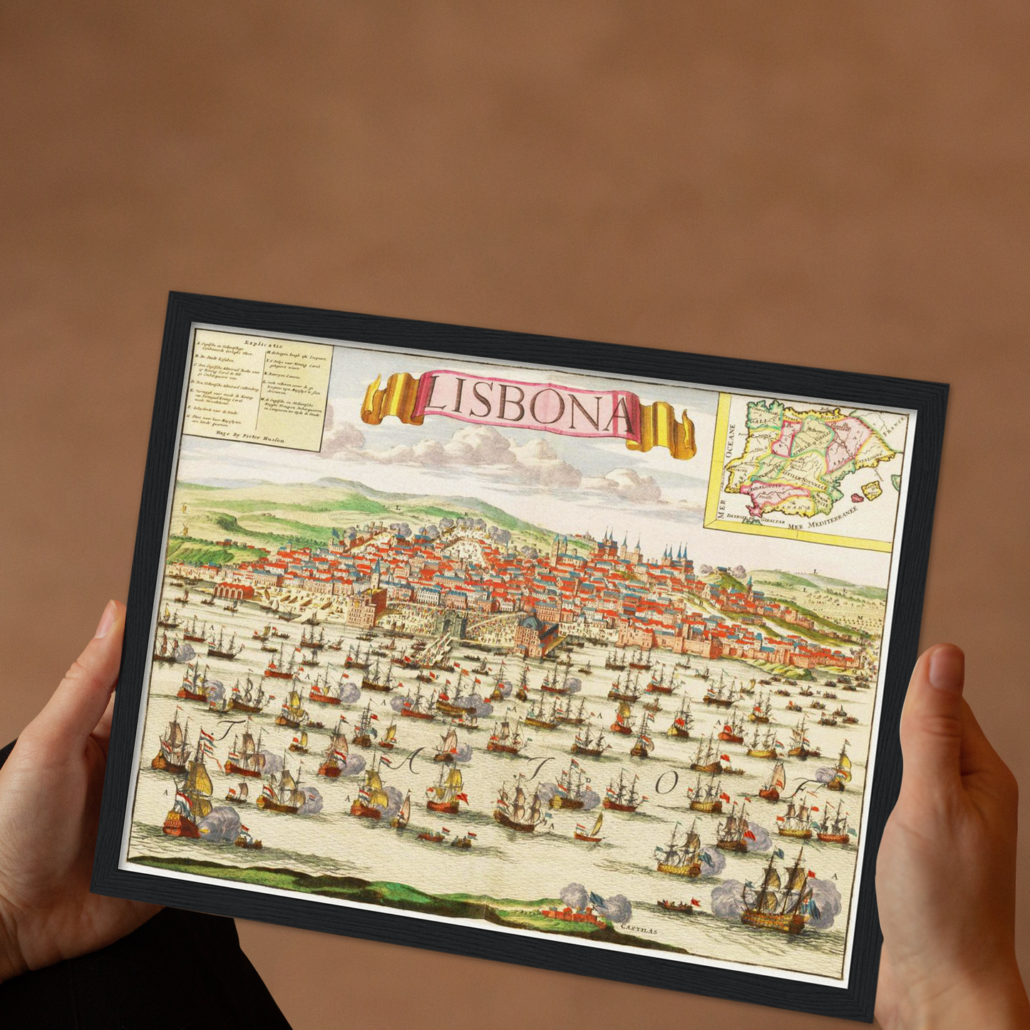 Historische Stadtansicht Lissabon um 1700