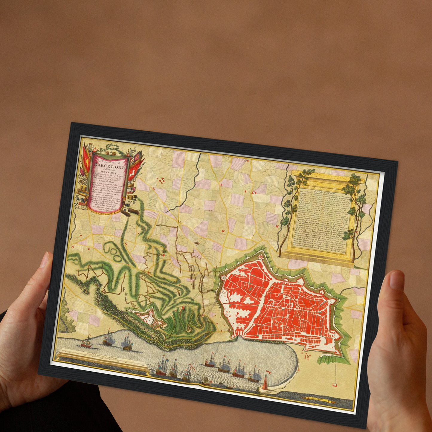 Historischer Stadtplan Barcelona um 1700