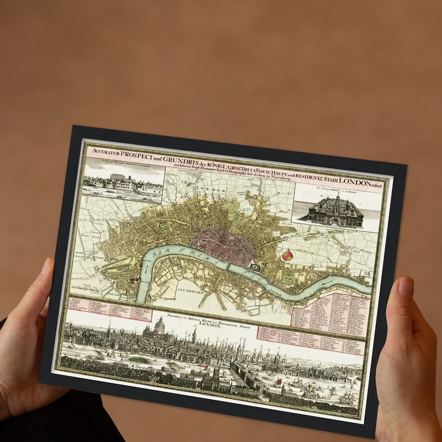 Historischer Stadtplan London um 1750