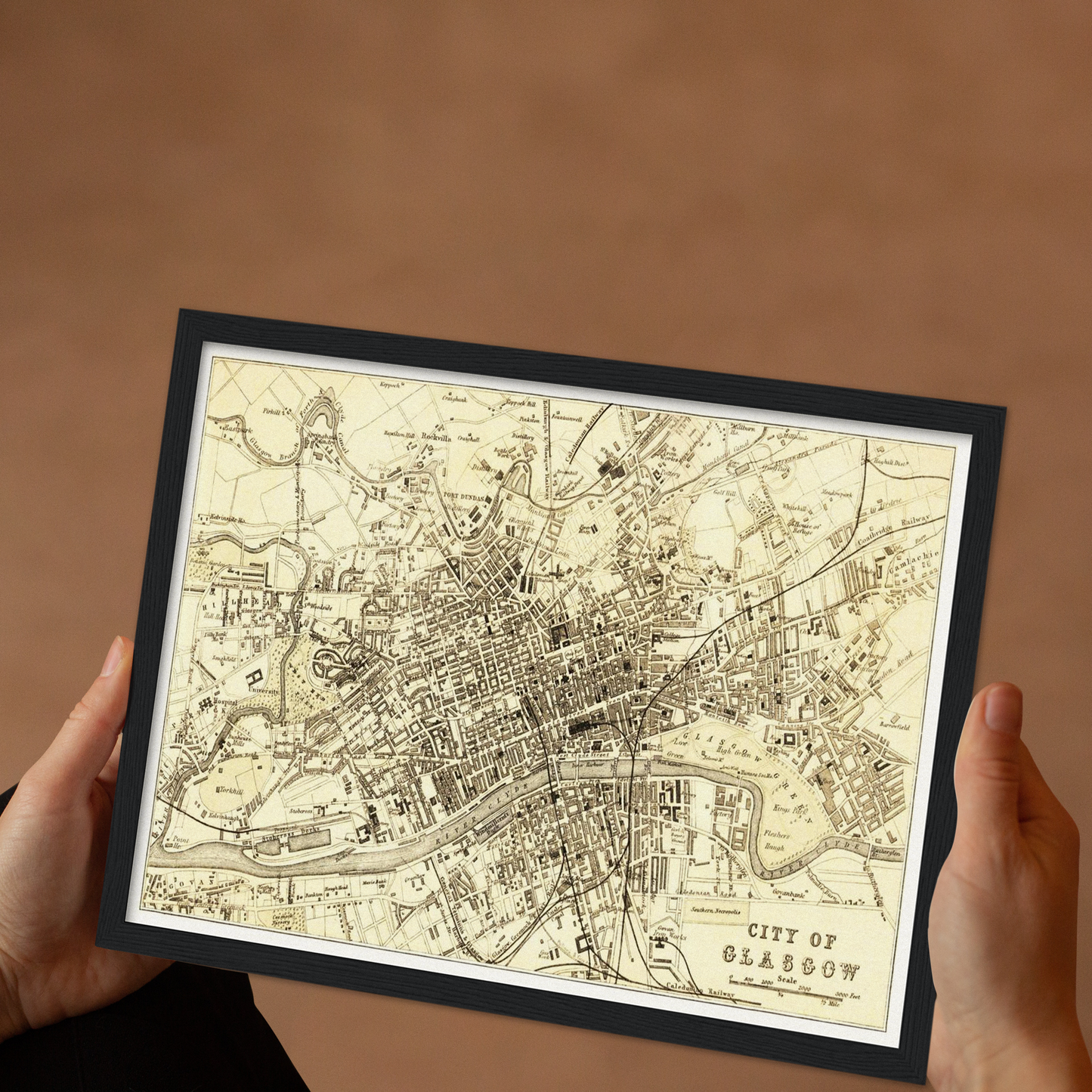 Historischer Stadtplan Glasgow um 1878