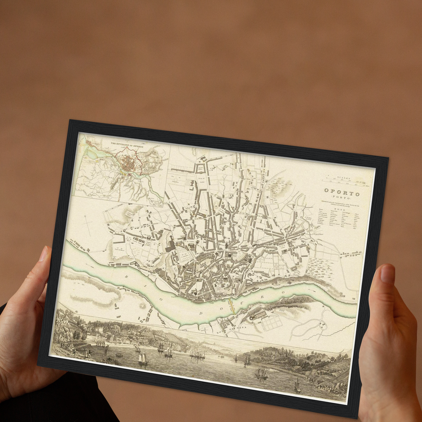 Historischer Stadtplan Porto um 1833
