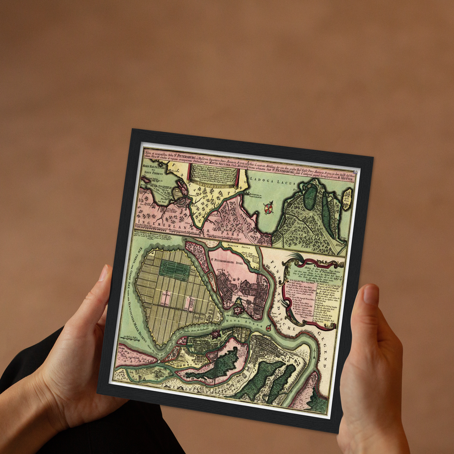 Historischer Stadtplan St. Petersburg um 1734