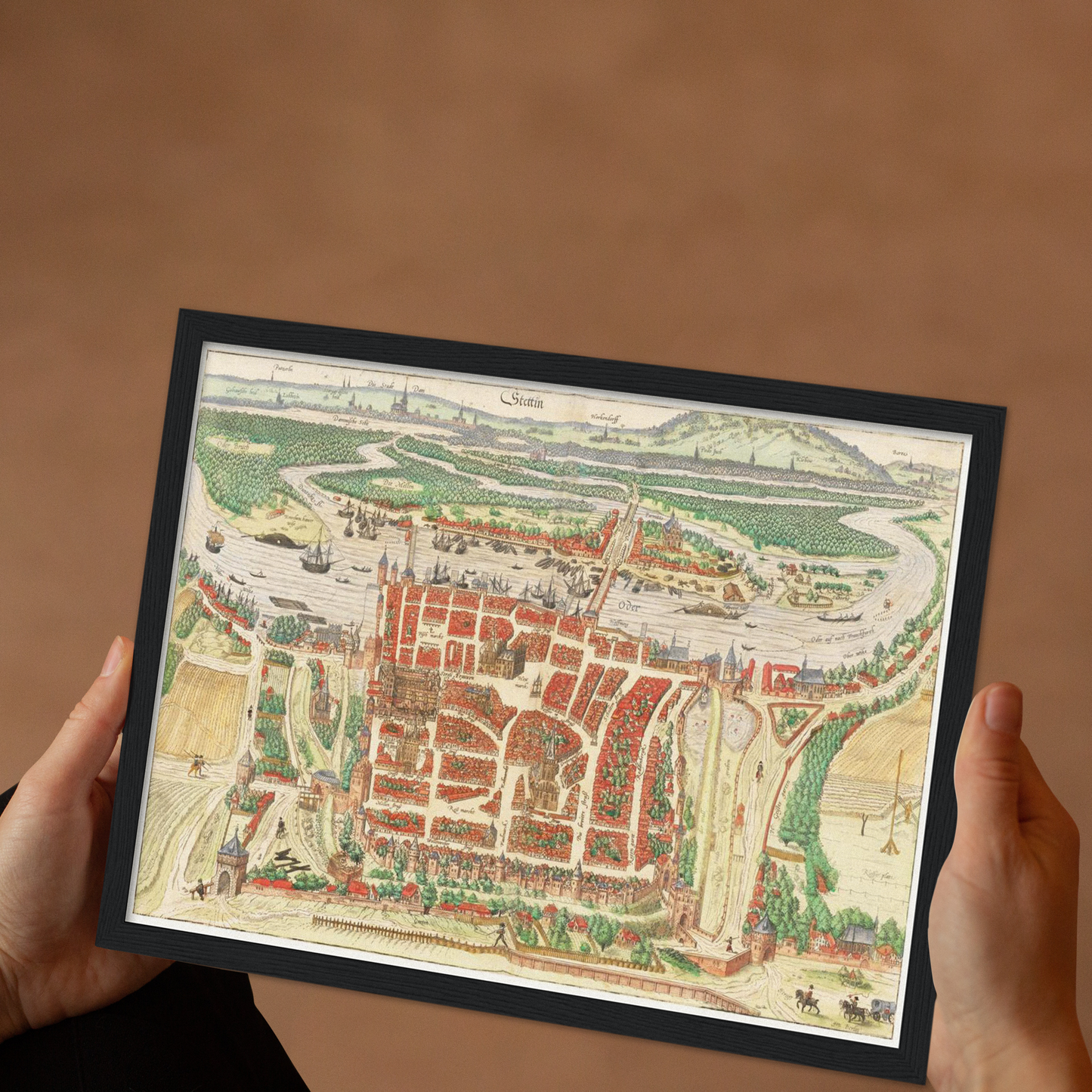 Historische Stadtansicht Stettin um 1592