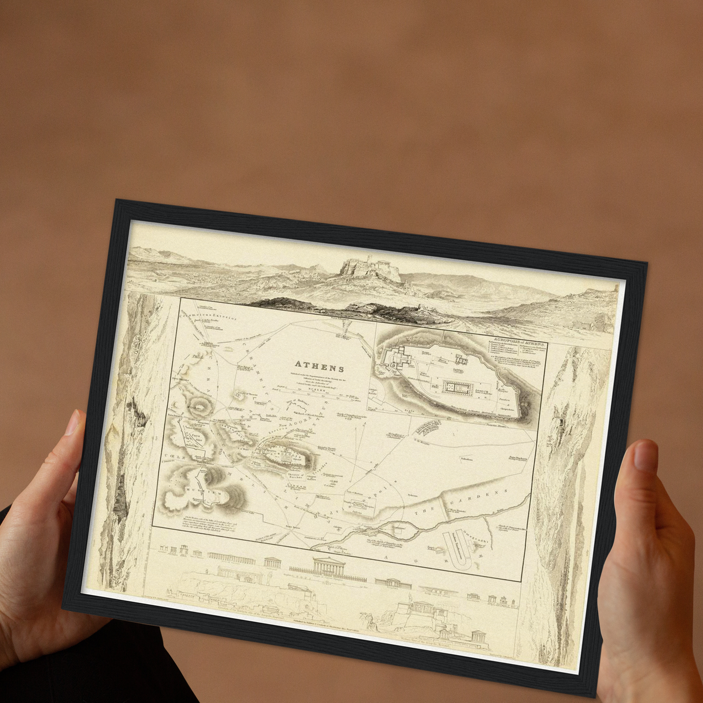 Historischer Stadtplan Athen um 1832