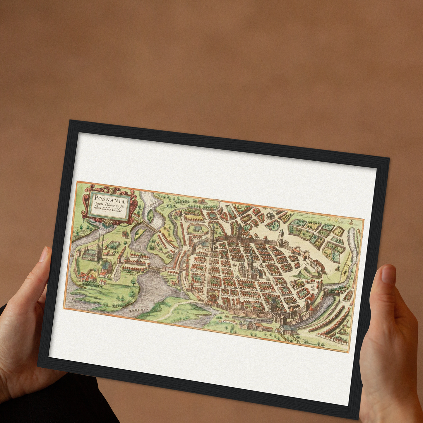 Historische Stadtansicht Posen um 1609