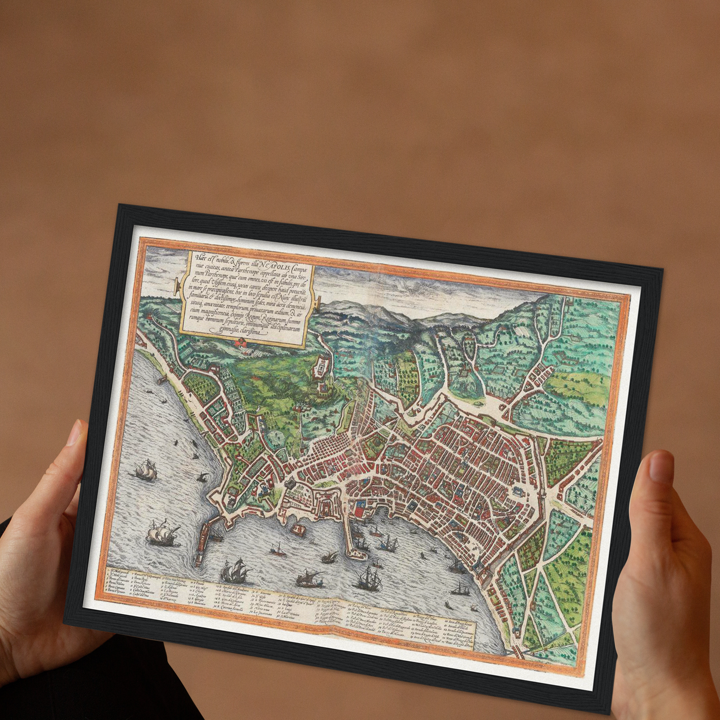 Historische Stadtansicht Neapel um 1609