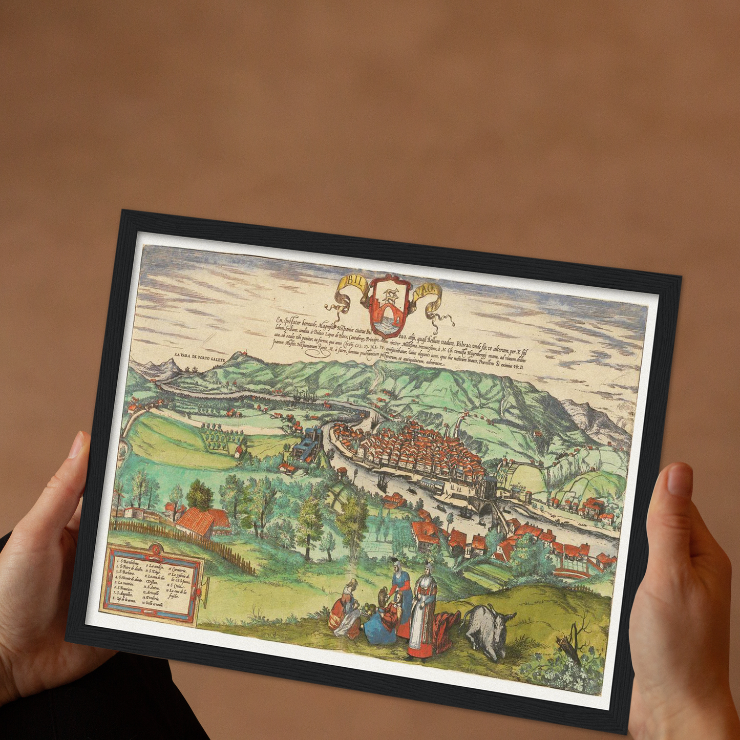Historische Stadtansicht Bilbao um 1609