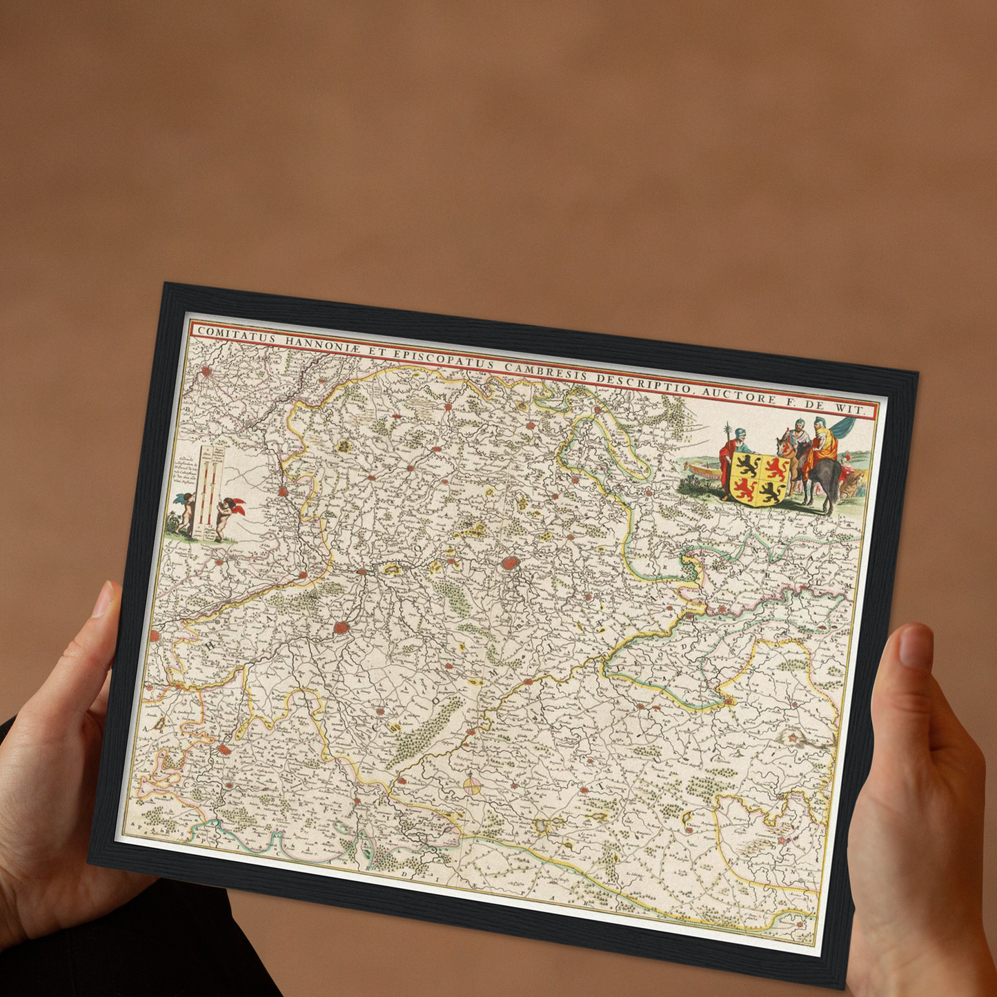 Historische Landkarte Hennegau um 1670