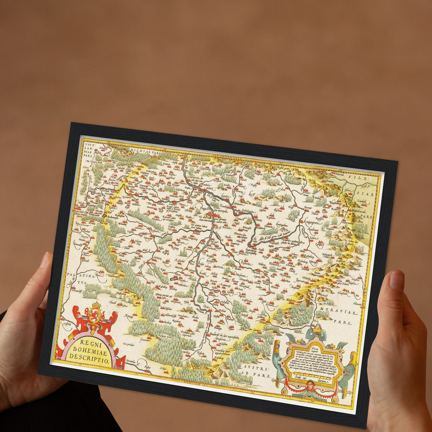 Historische Landkarte Böhmen um 1609