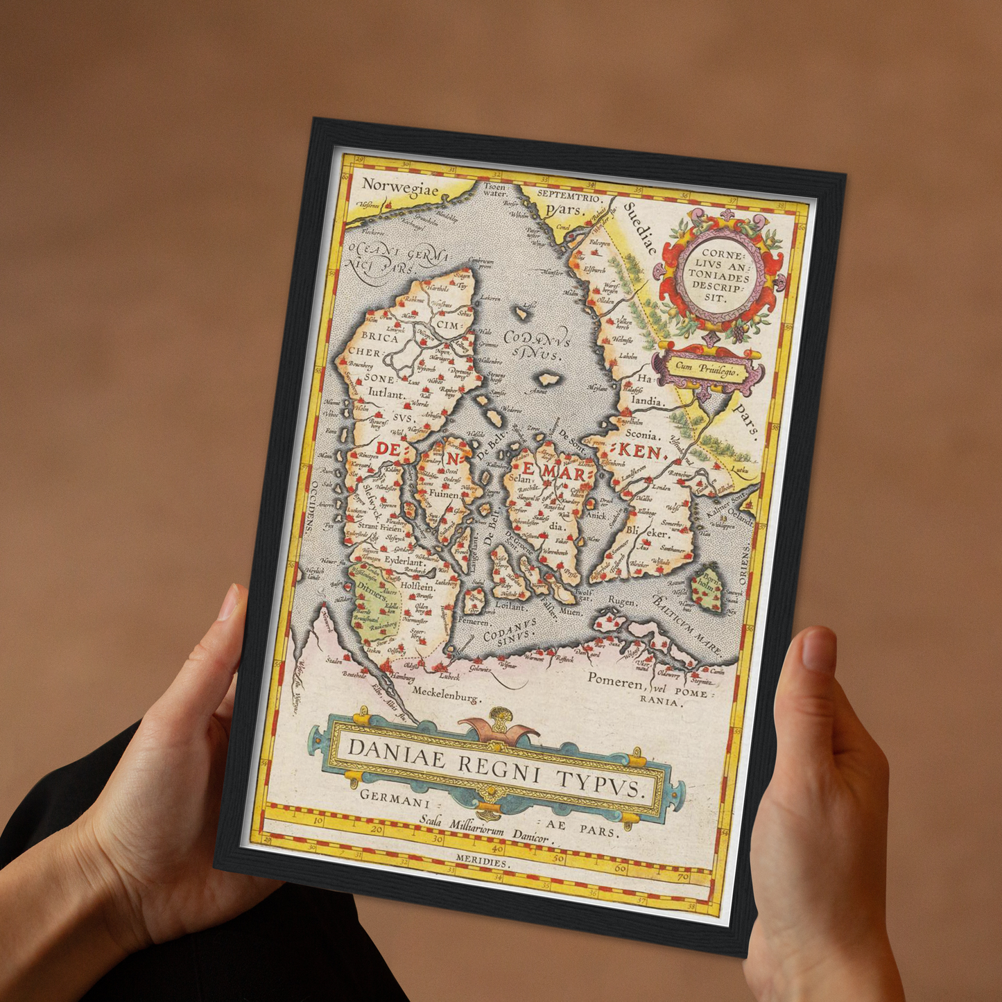 Historische Landkarte Dänemark um 1609