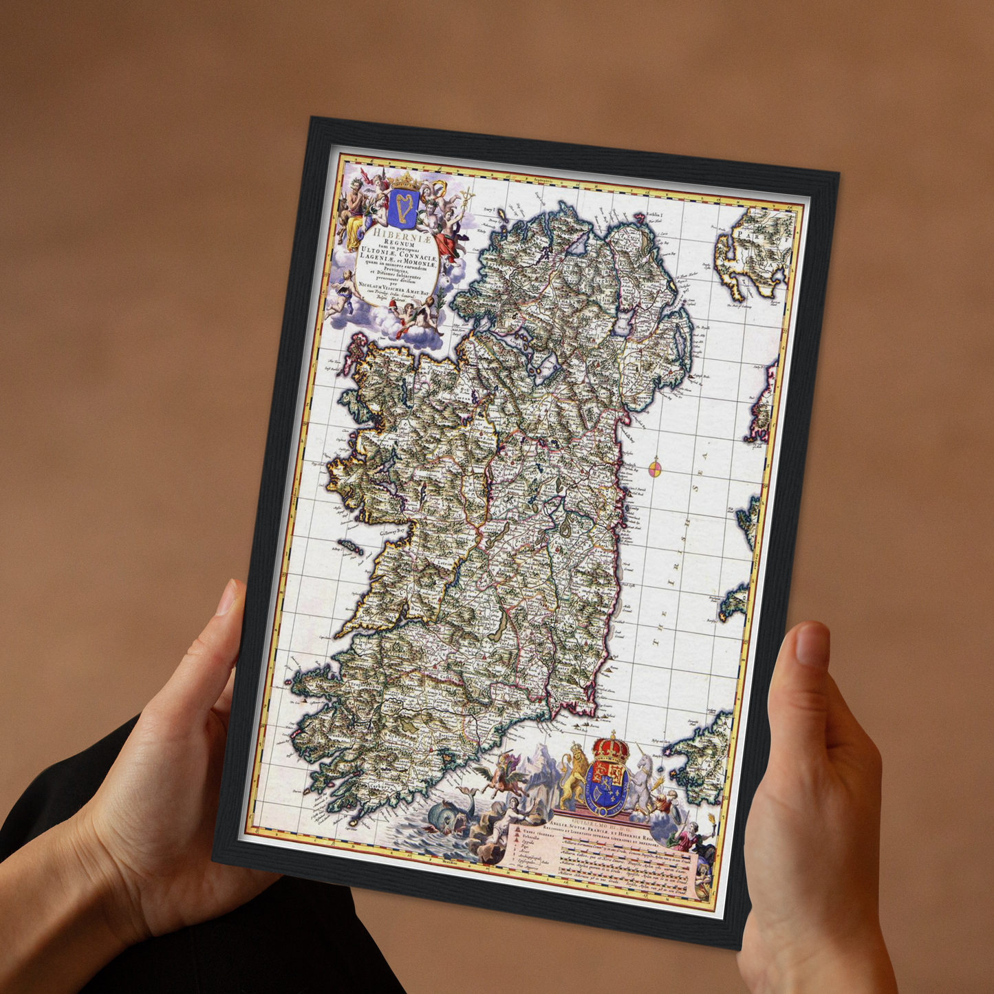 Historische Landkarte Irland um 1646