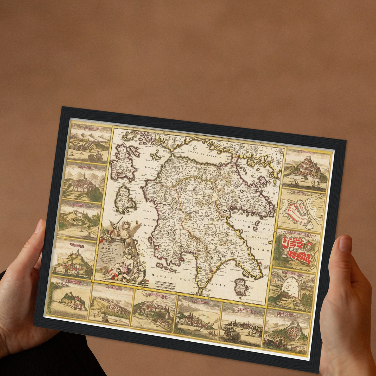 Historische Landkarte Peloponnes um 1698