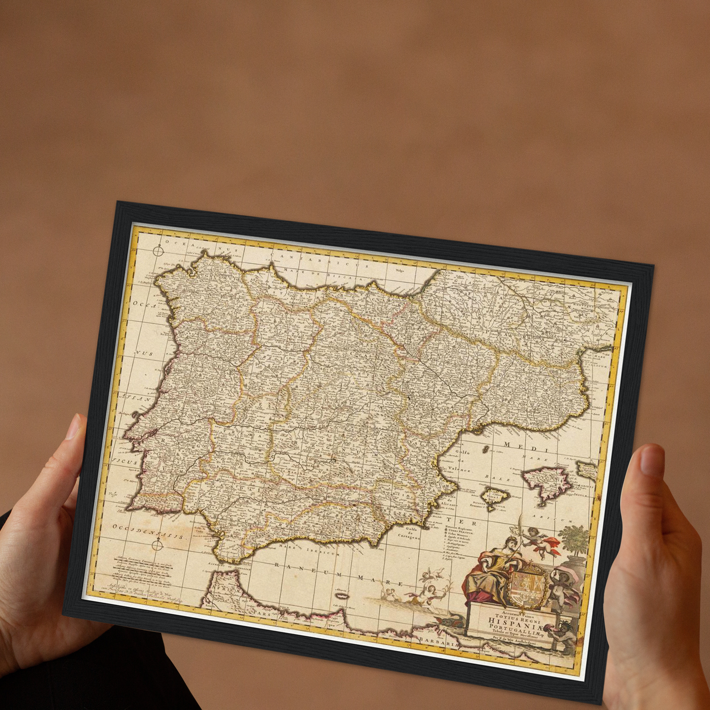 Historische Landkarte Spanien um 1698