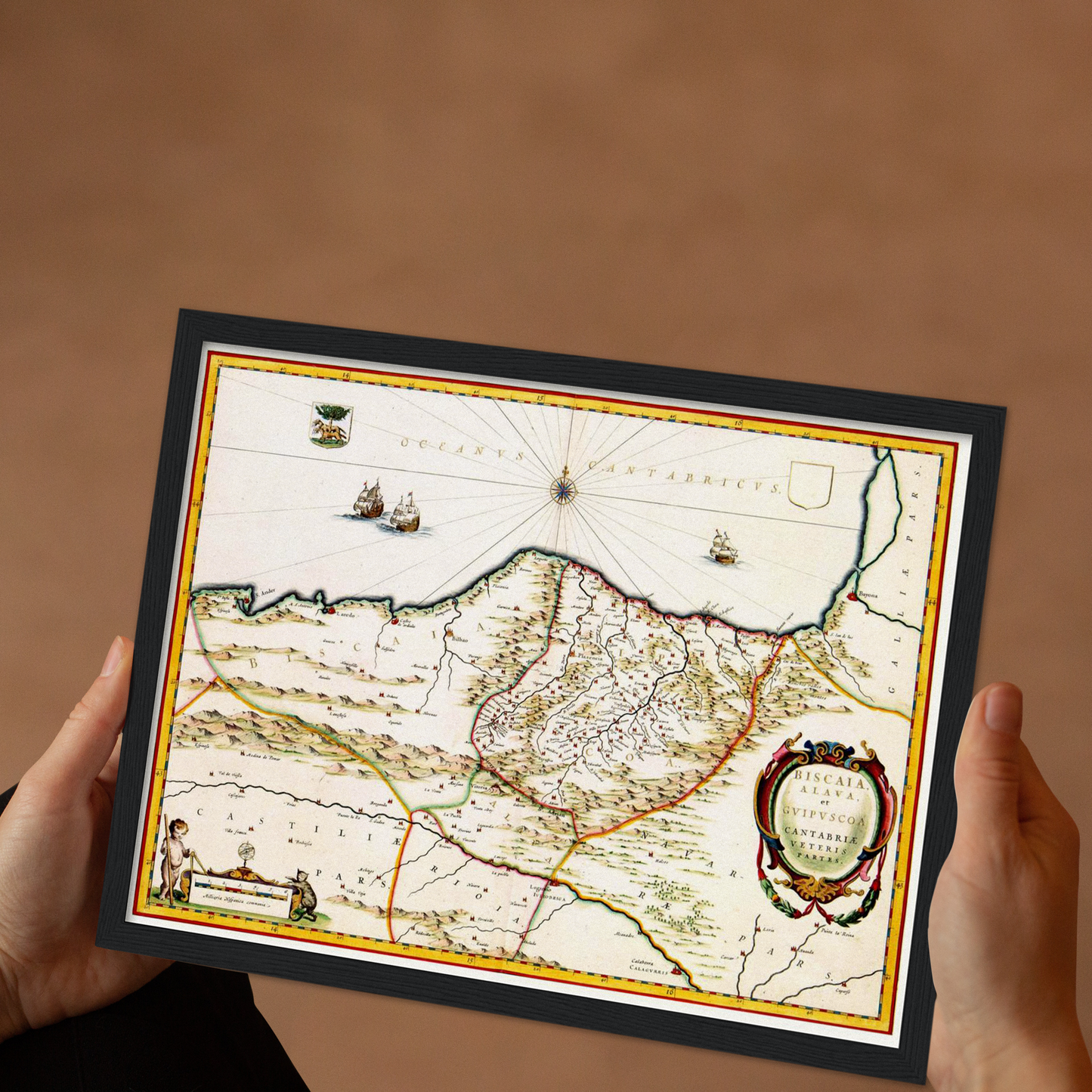 Historische Landkarte Kantabrien & Baskenland um 1690