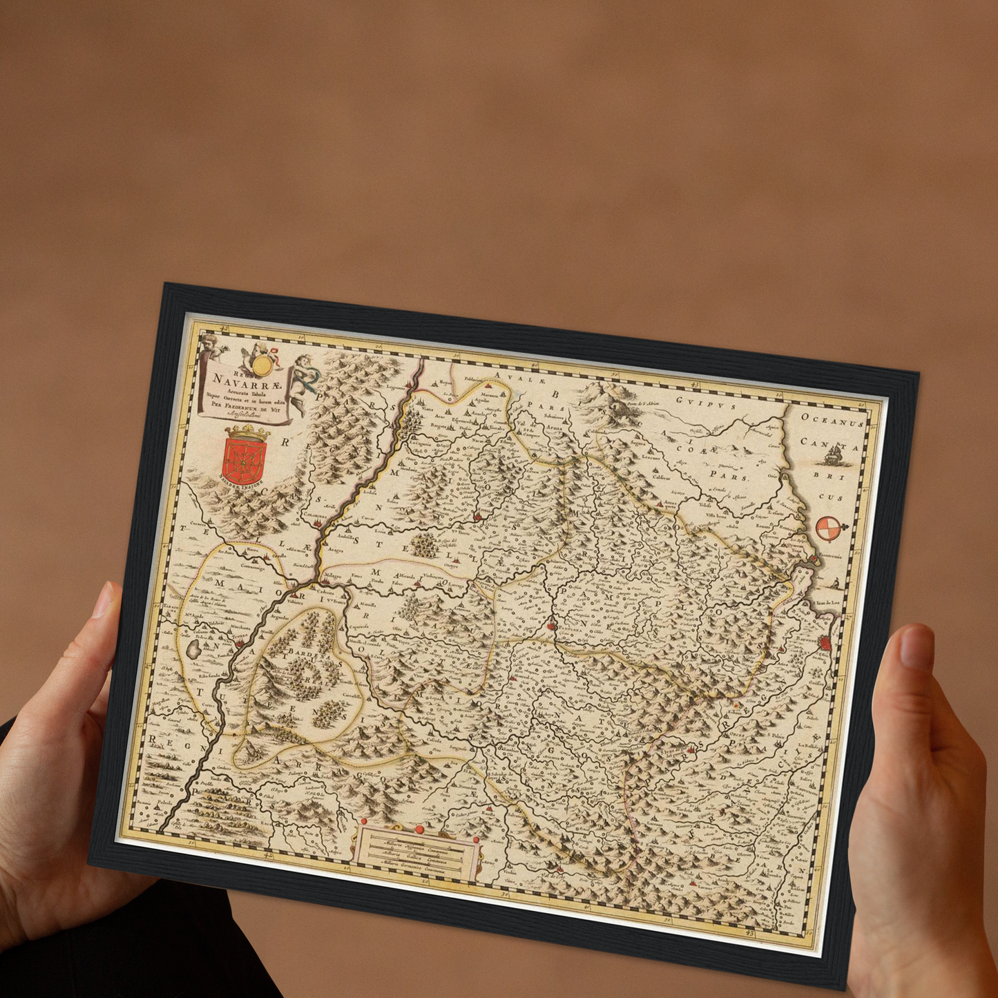 Historische Landkarte Navarra um 1698