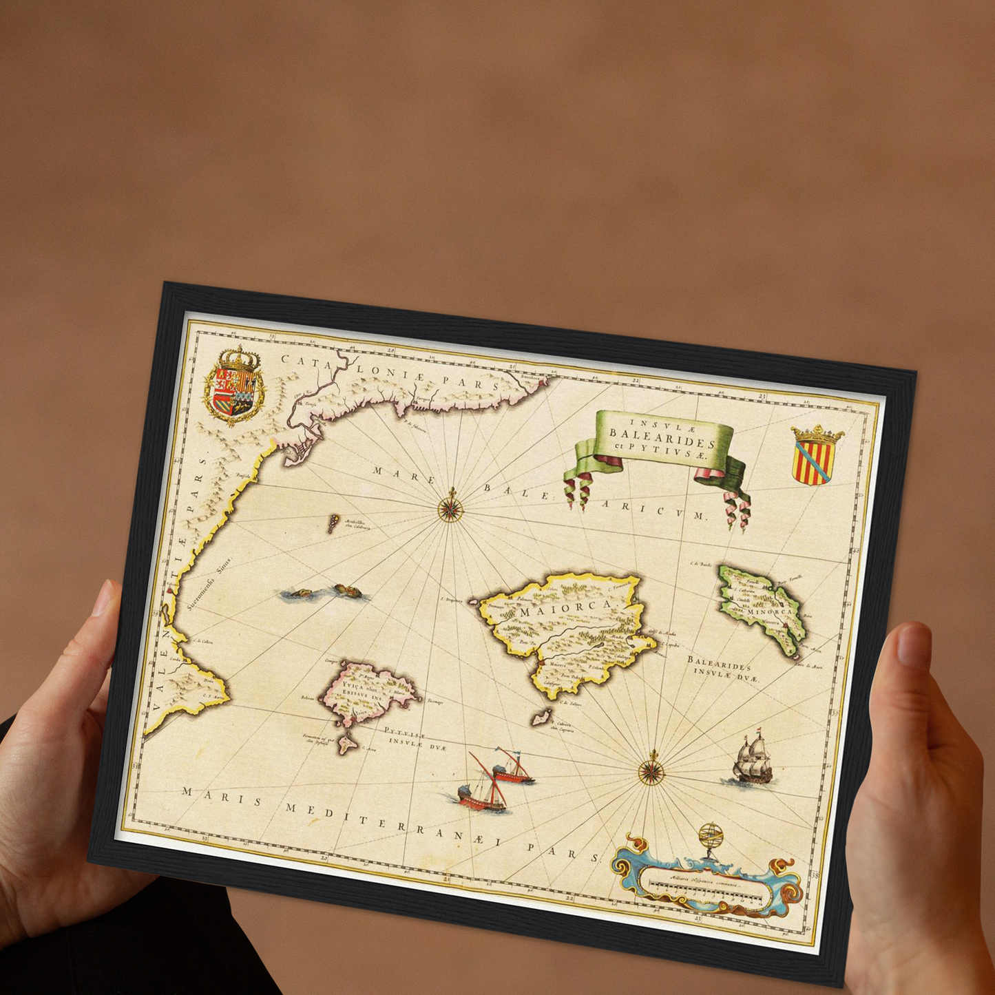 Historische Landkarte Balearische Inseln um 1635