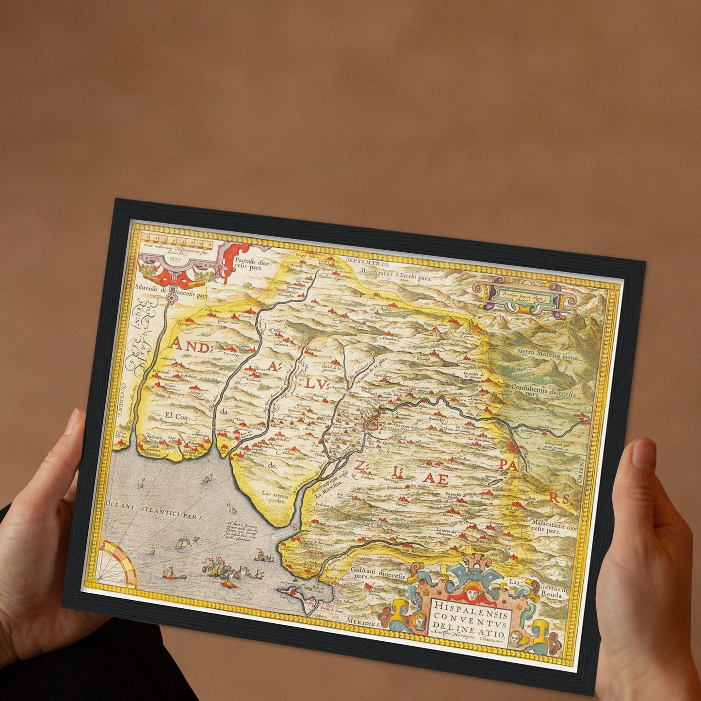 Historische Landkarte Andalusien um 1609