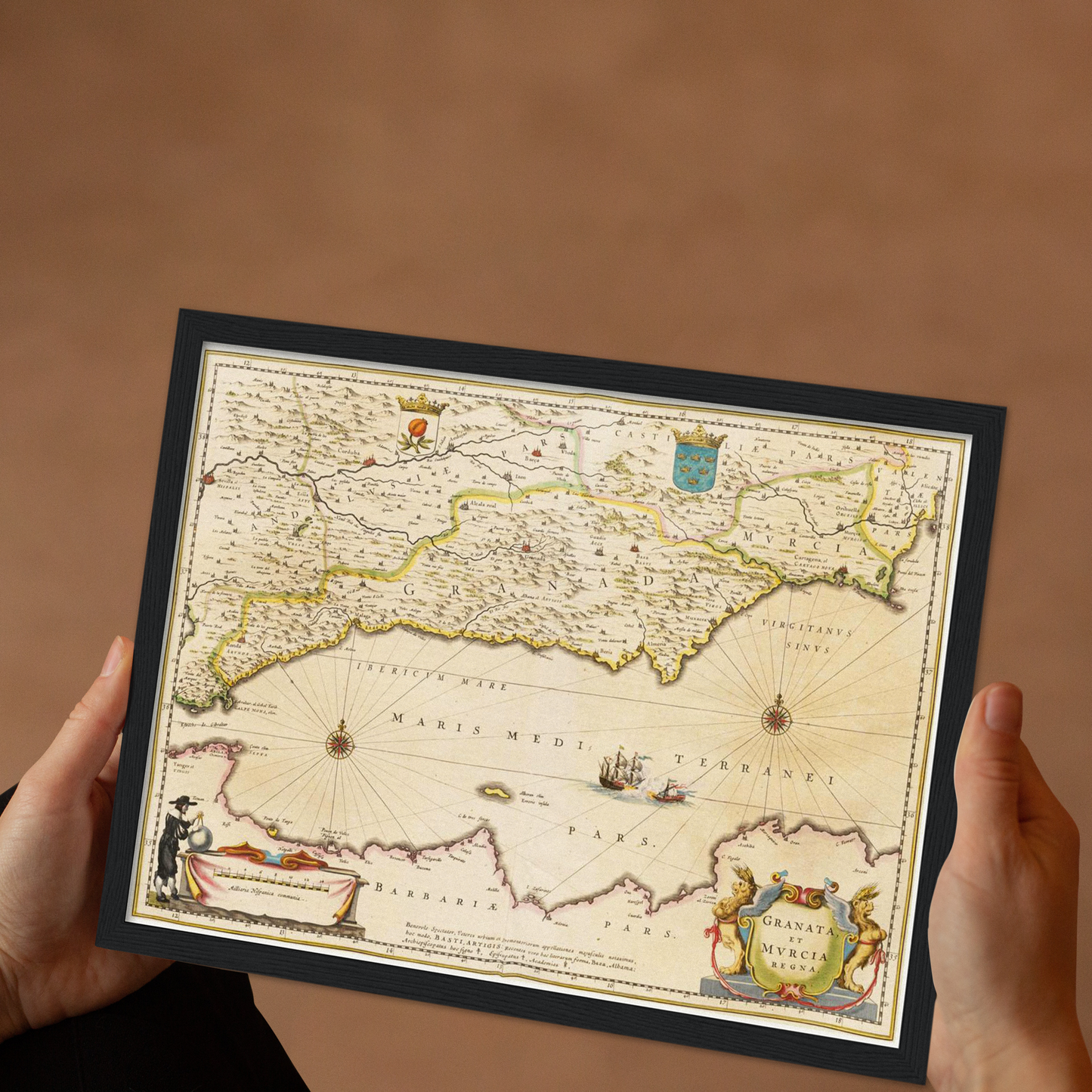 Historische Landkarte Murcia & Granada um 1635