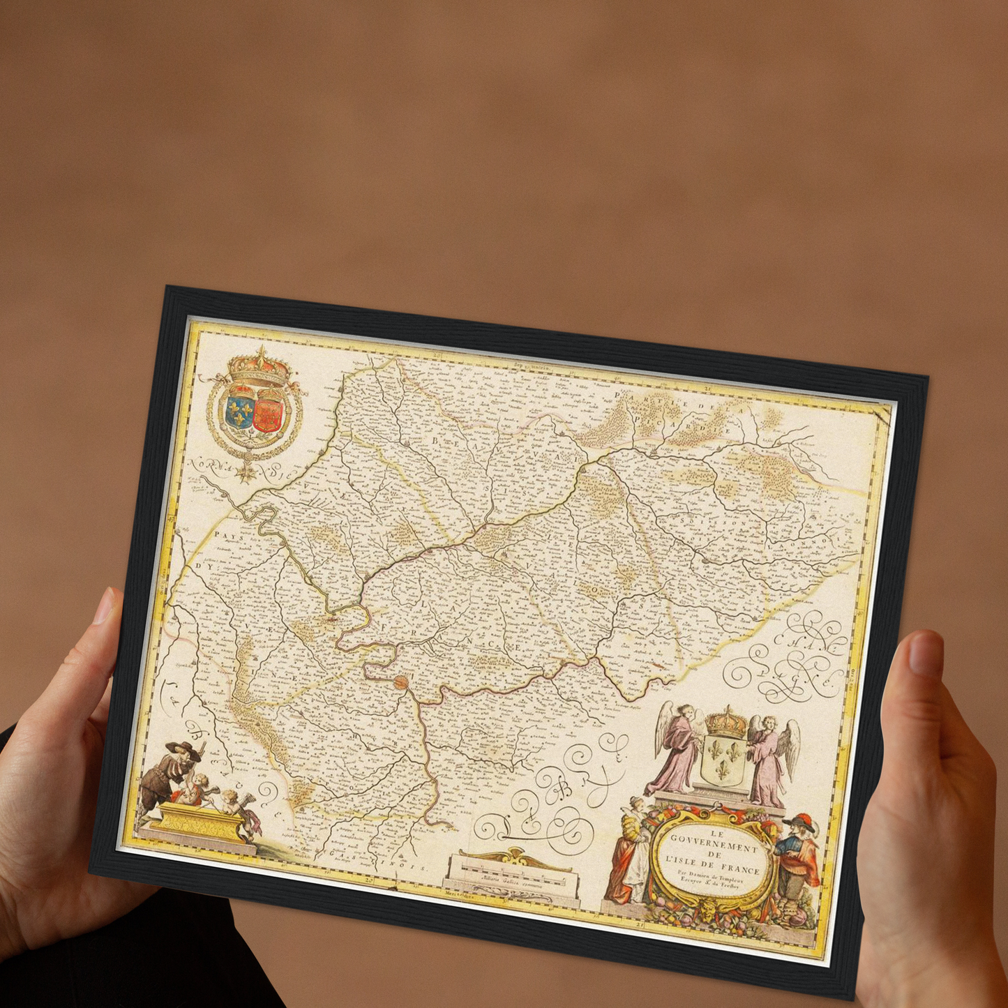 Historische Landkarte Île-de-France um 1698