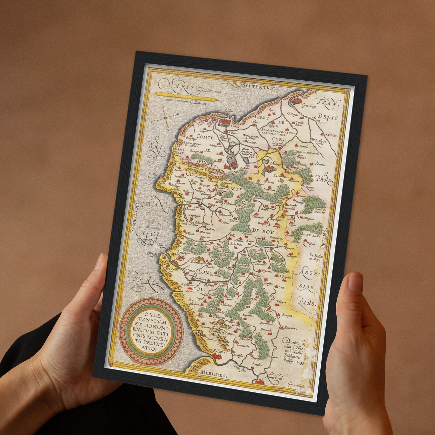 Historische Landkarte Calais um 1609