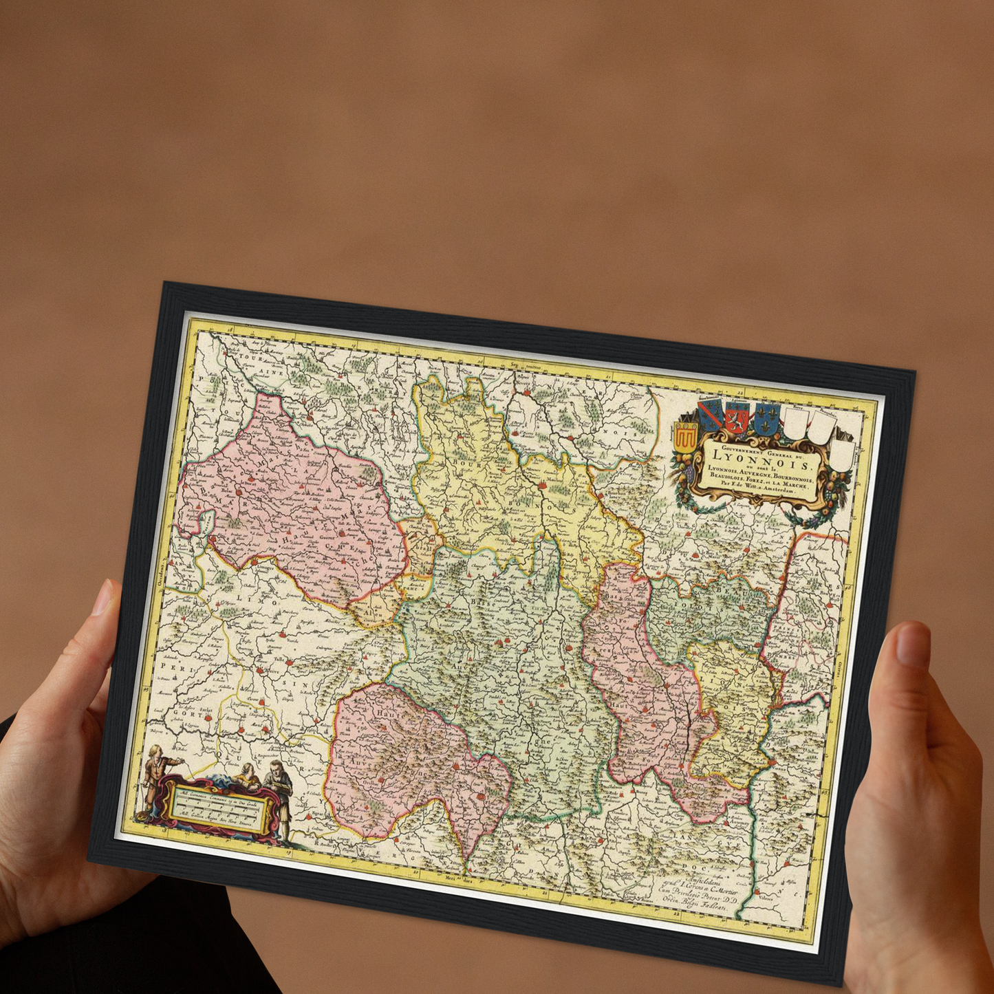 Historische Landkarte Auvergne um 1720