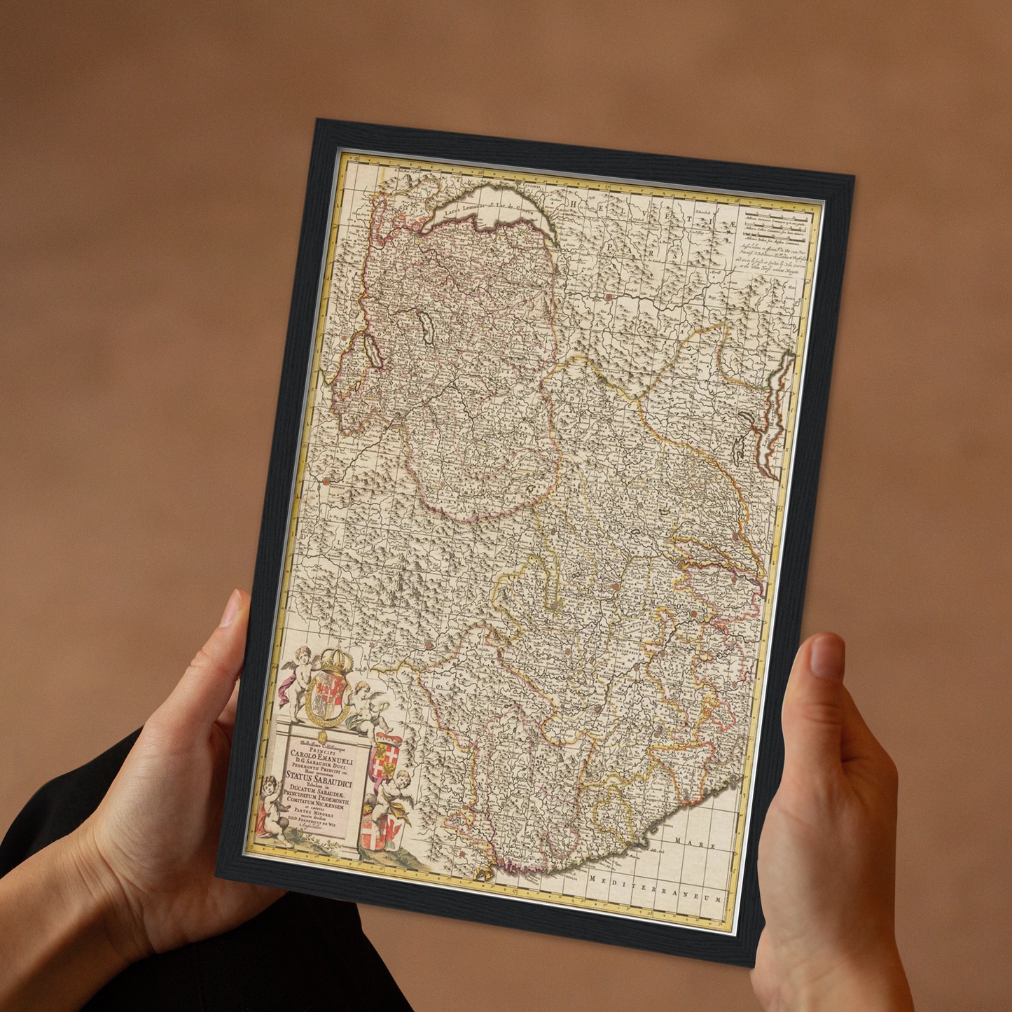 Historische Landkarte Piemont um 1698