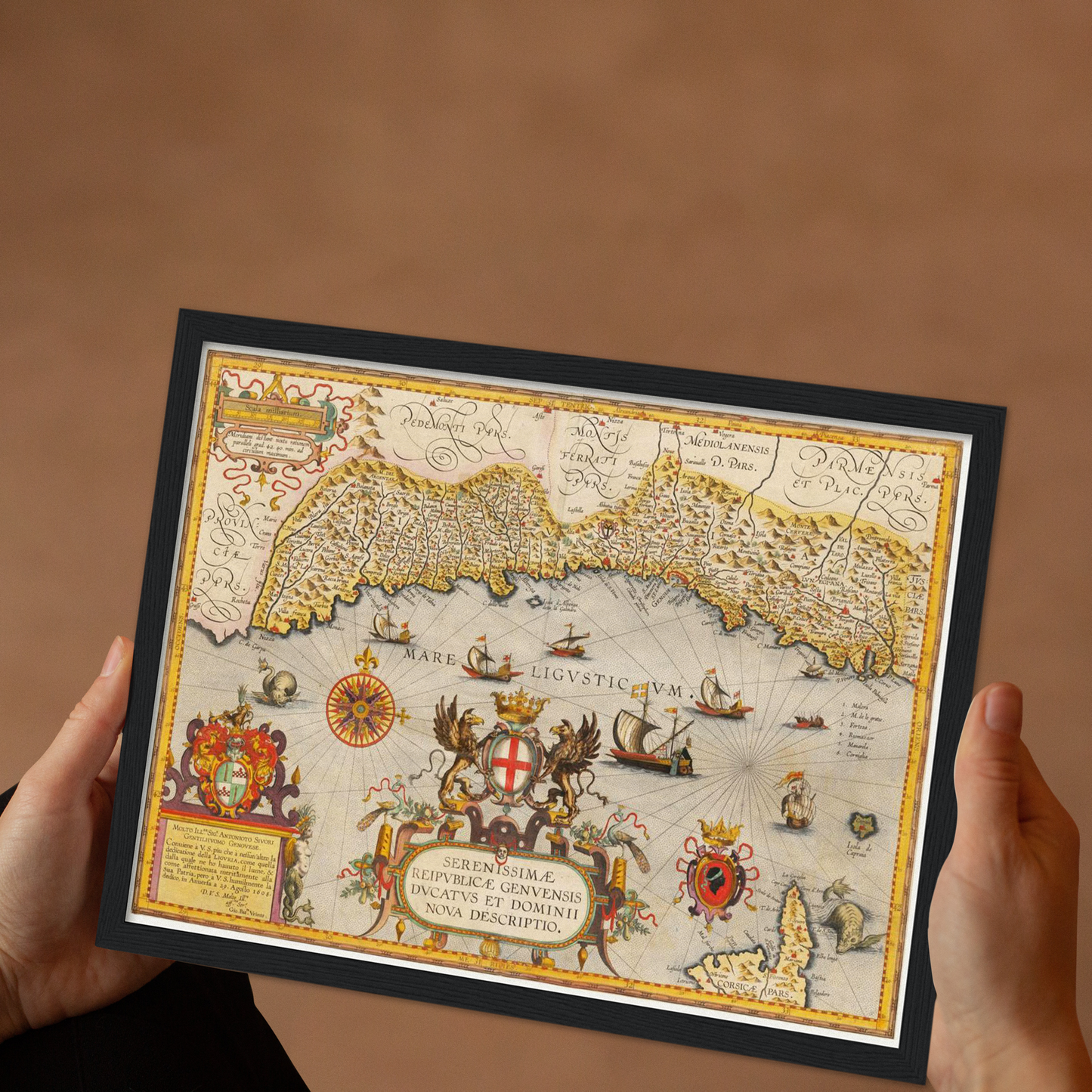 Historische Landkarte Ligurien um 1609