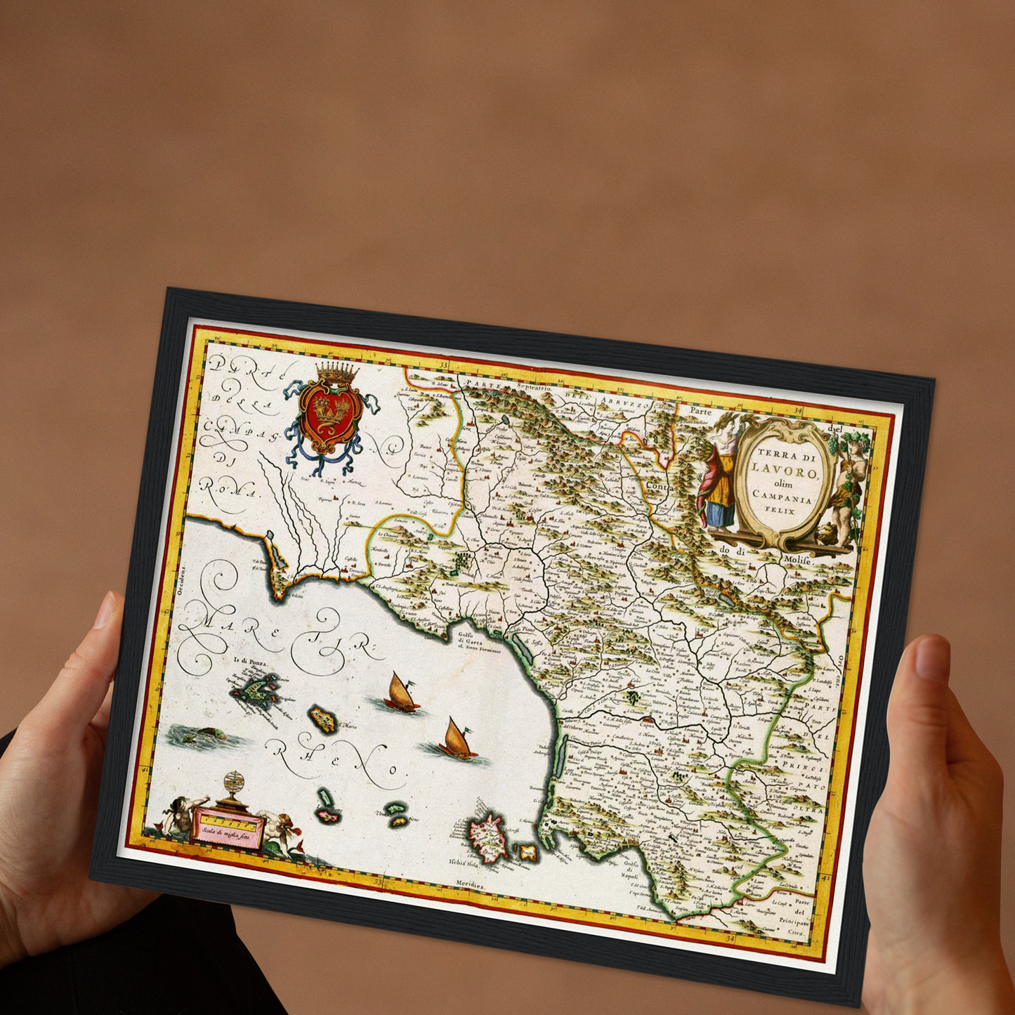 Historische Landkarte Kampanien um 1690