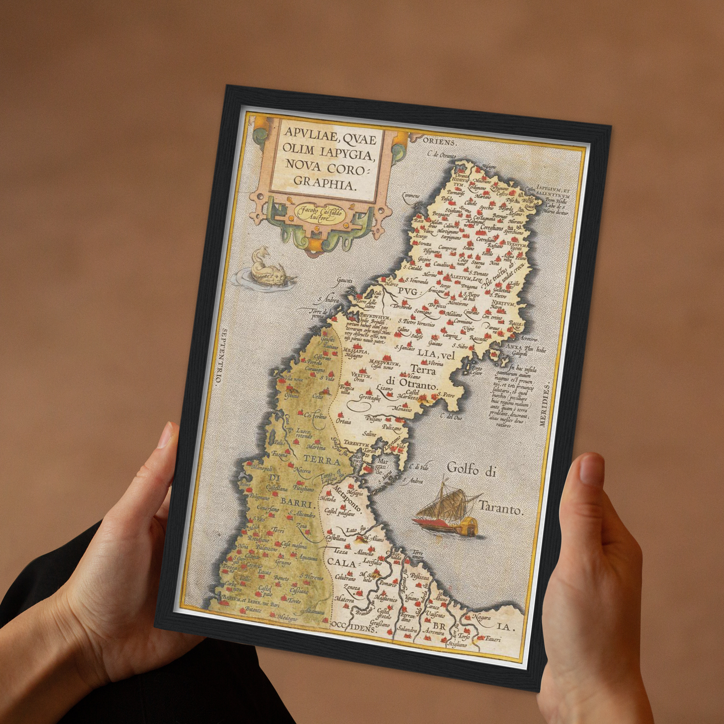 Historische Landkarte Apulien um 1609