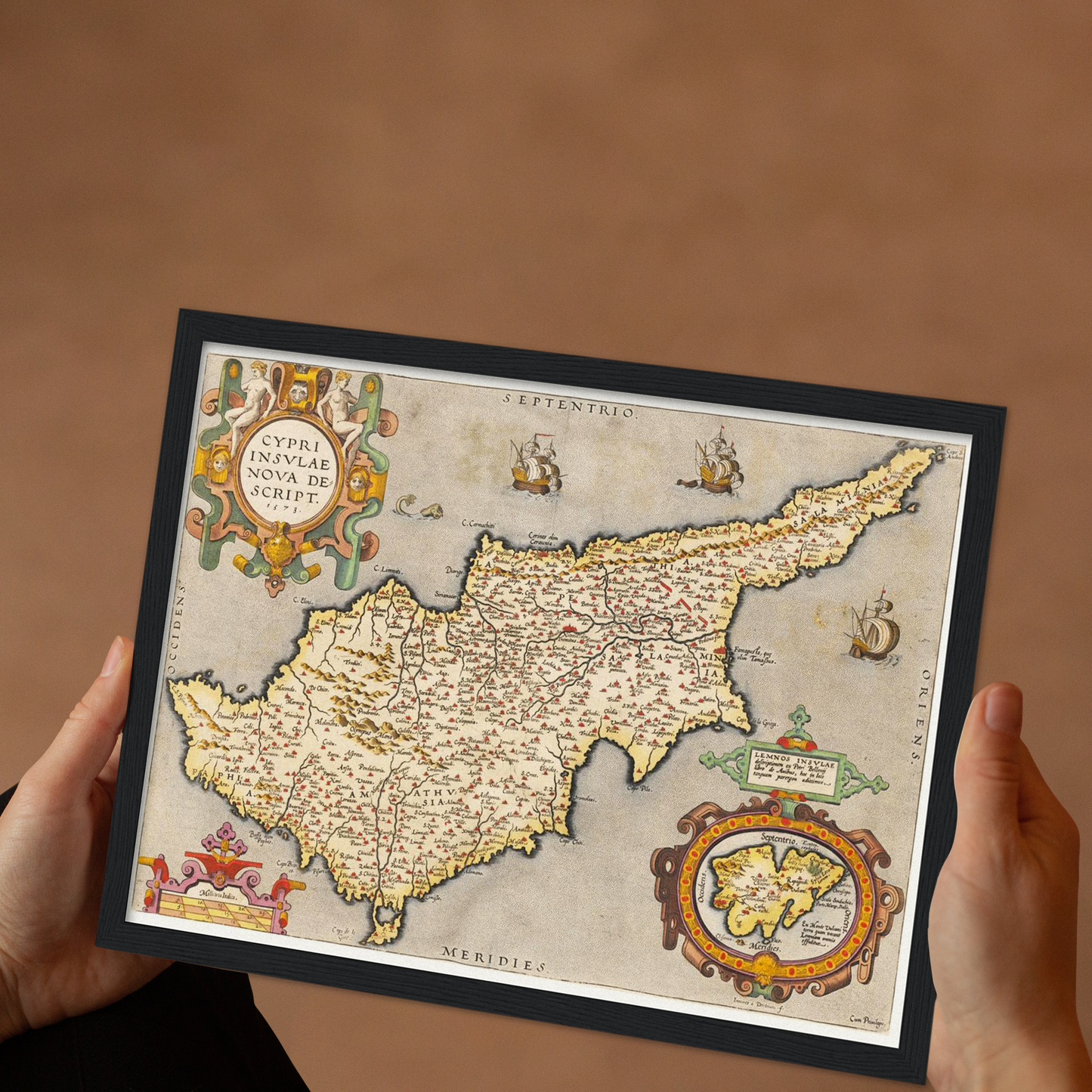Historische Landkarte Zypern um 1609