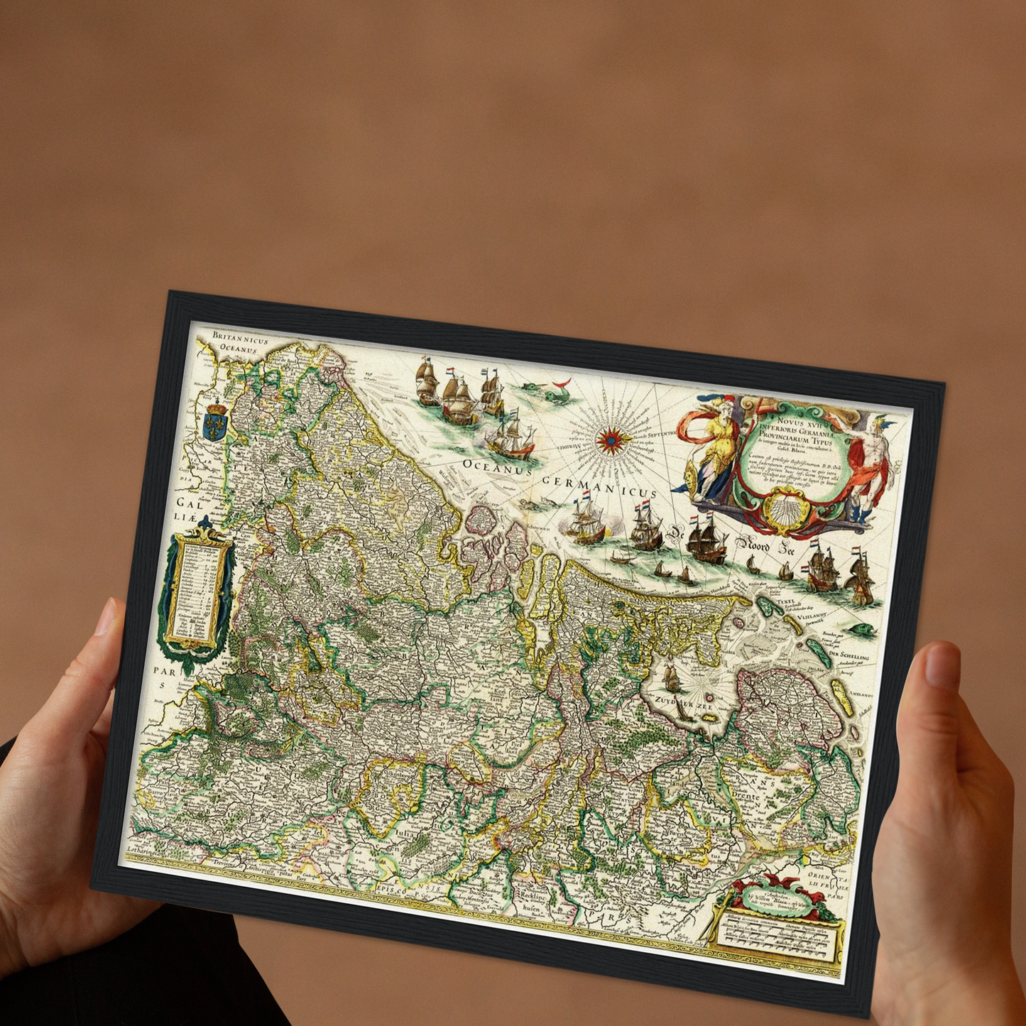 Historische Landkarte Niederlande um 1647