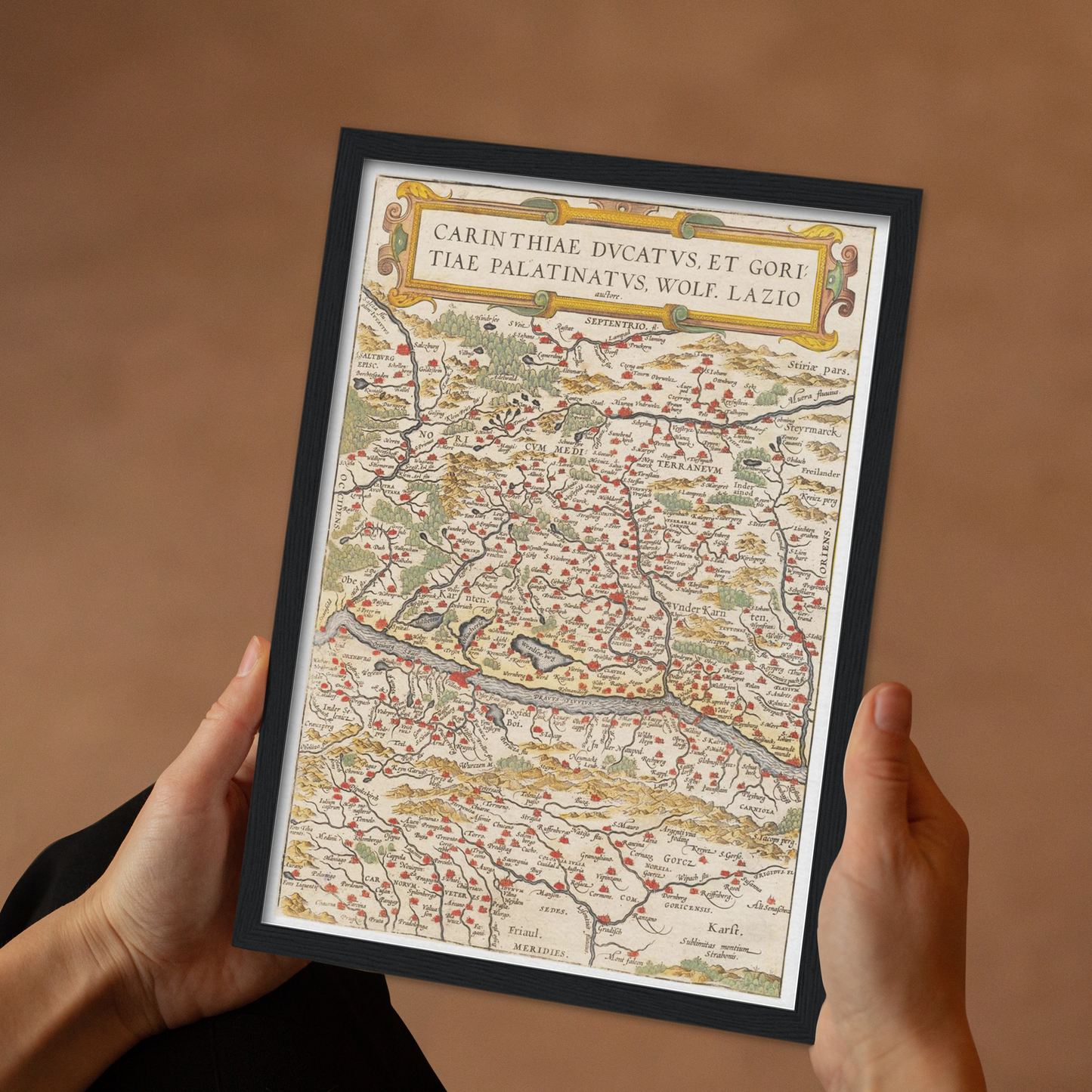 Historische Landkarte Kärnten um 1609