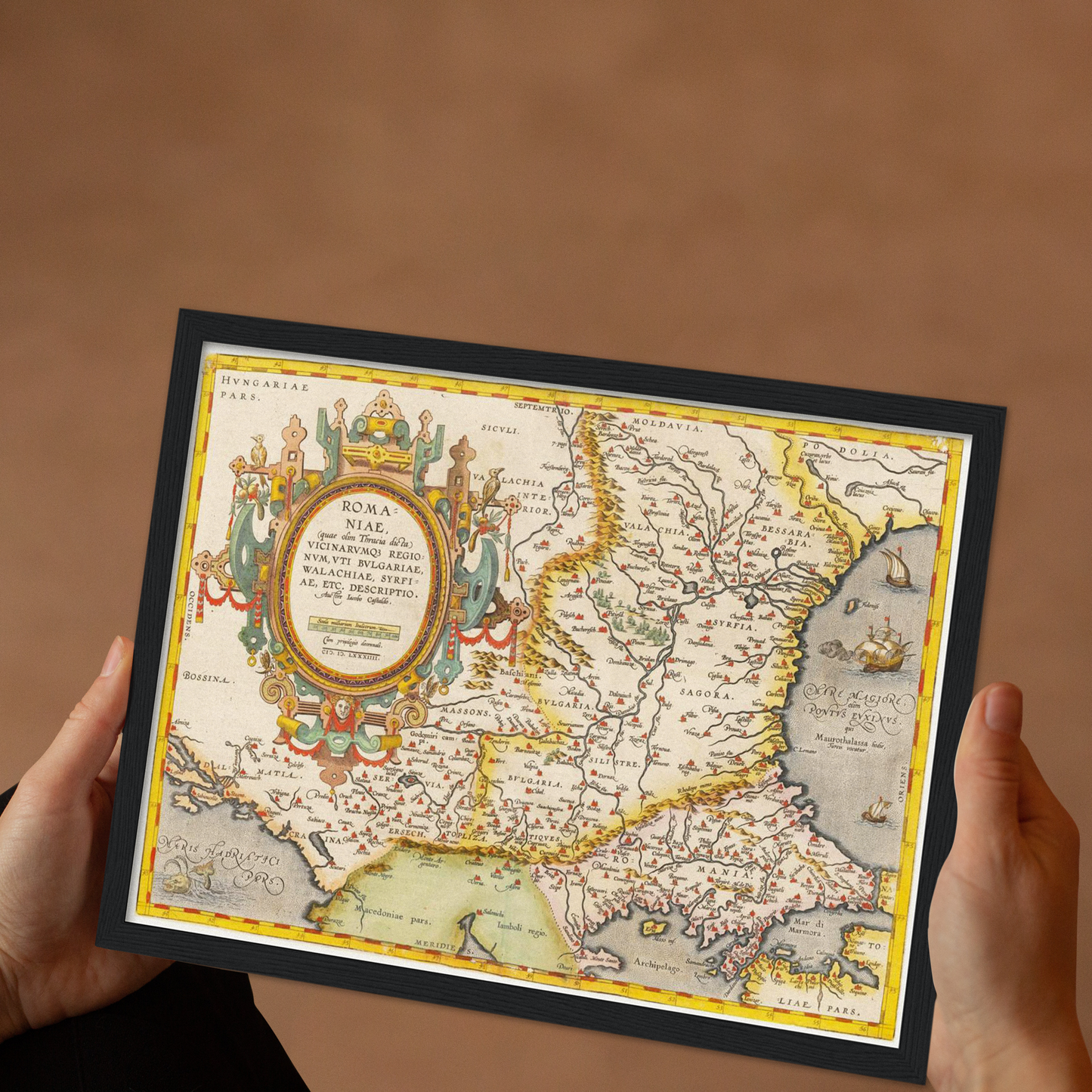 Historische Landkarte Rumänien um 1609