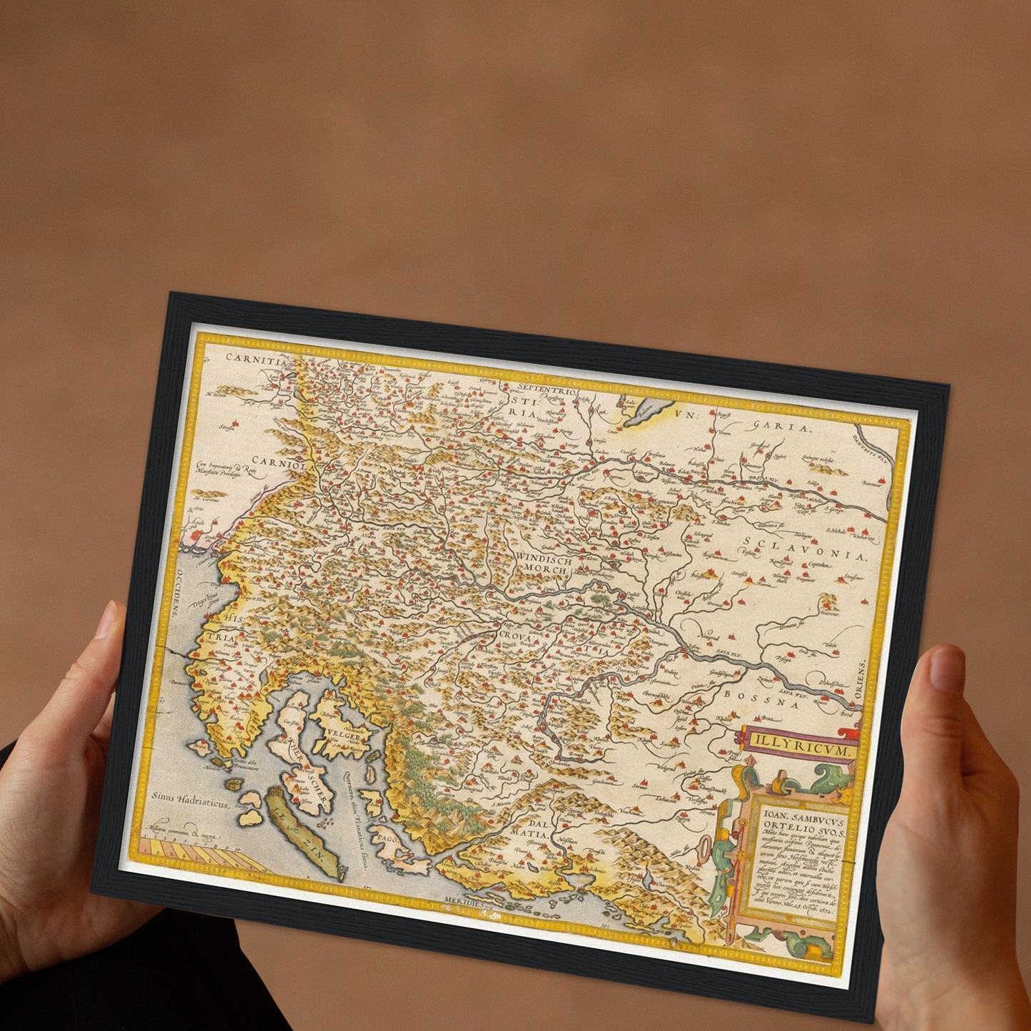 Historische Landkarte Slowenien & Kroatien um 1609