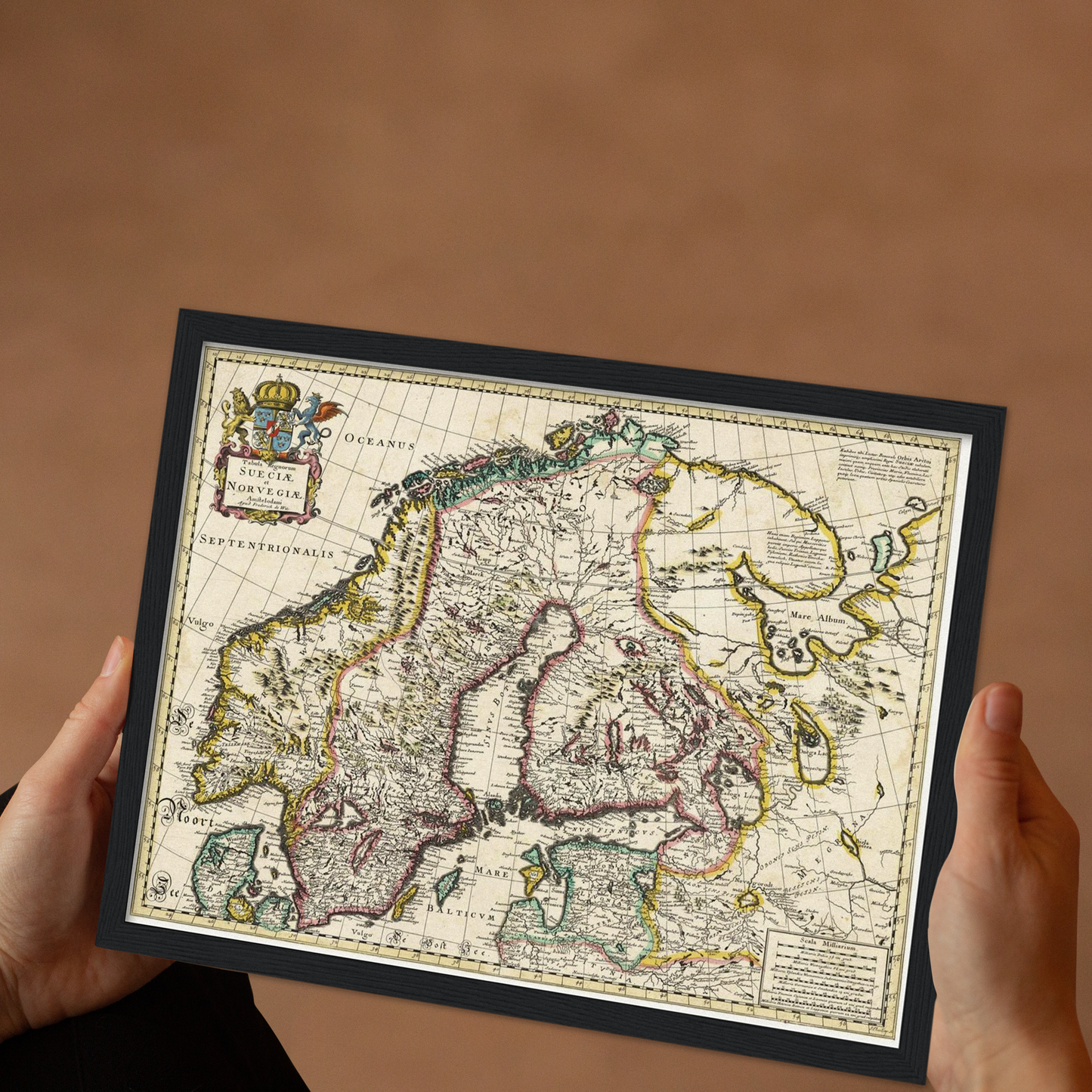 Historische Landkarte Skandinavien um 1680