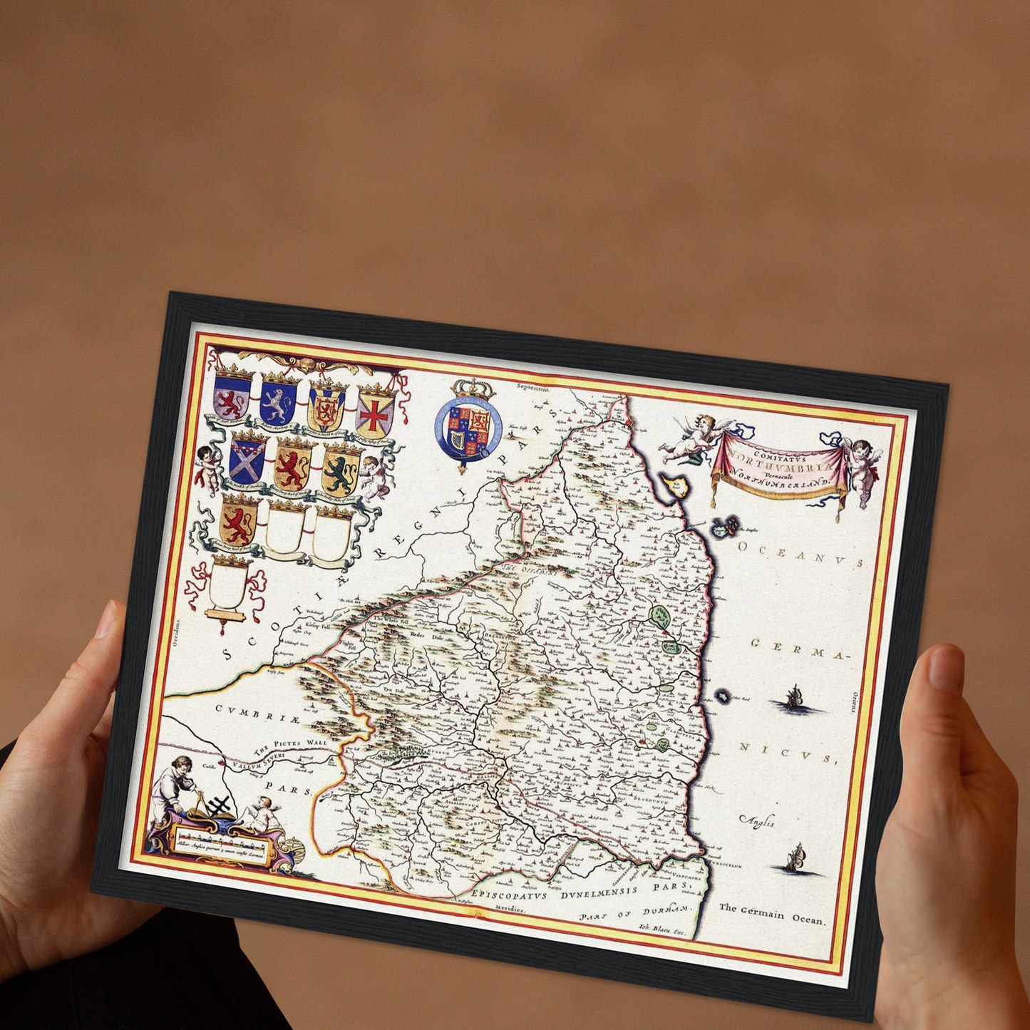 Historische Landkarte Northumberland um 1646