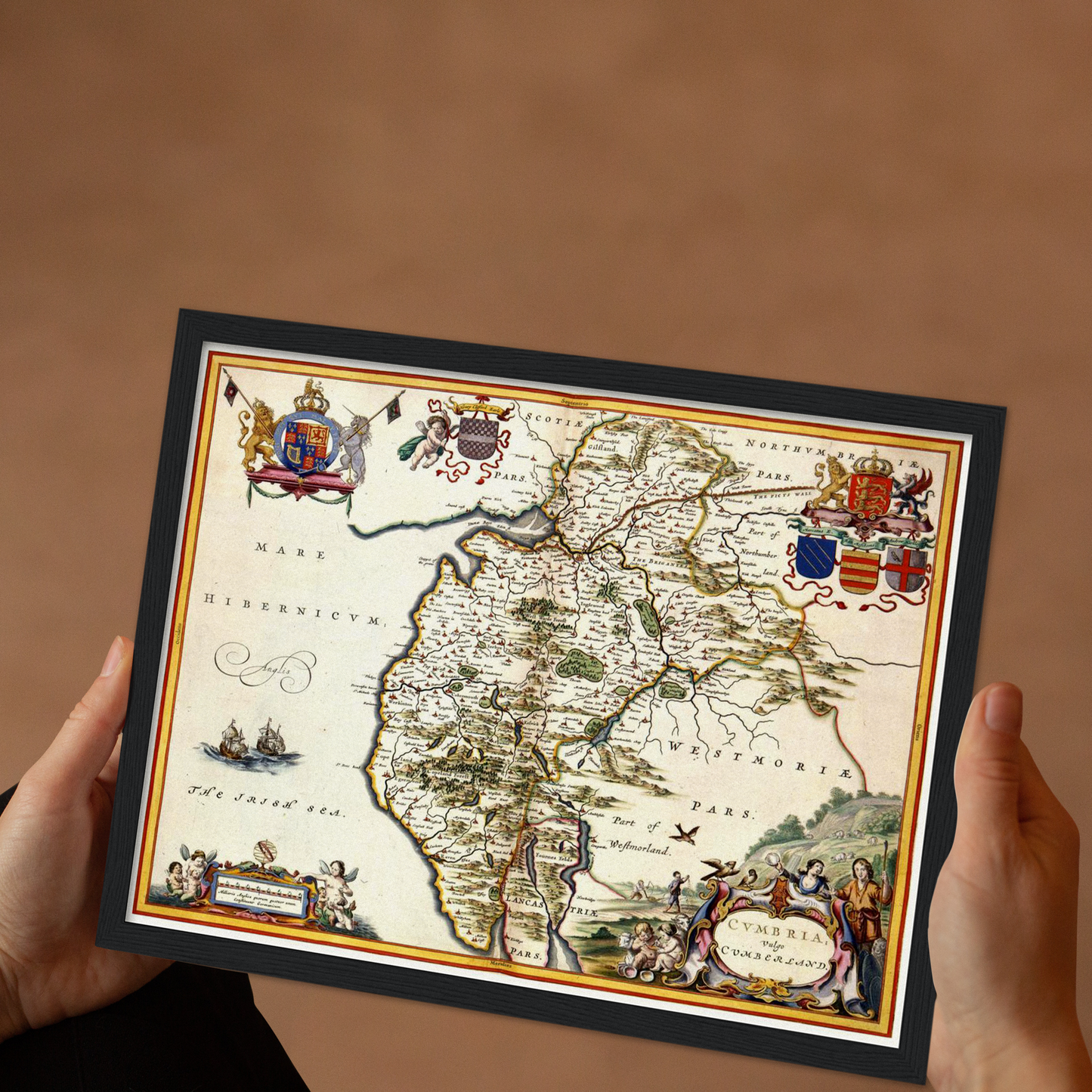 Historische Landkarte Cumbria um 1646