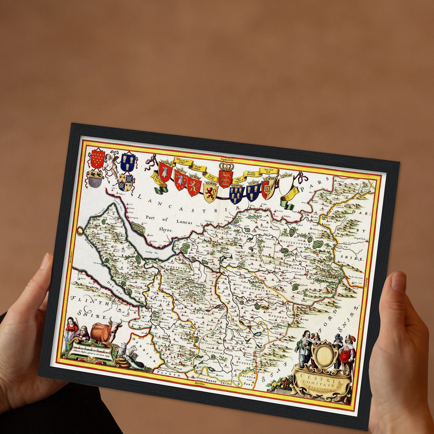 Historische Landkarte Cheshire um 1646