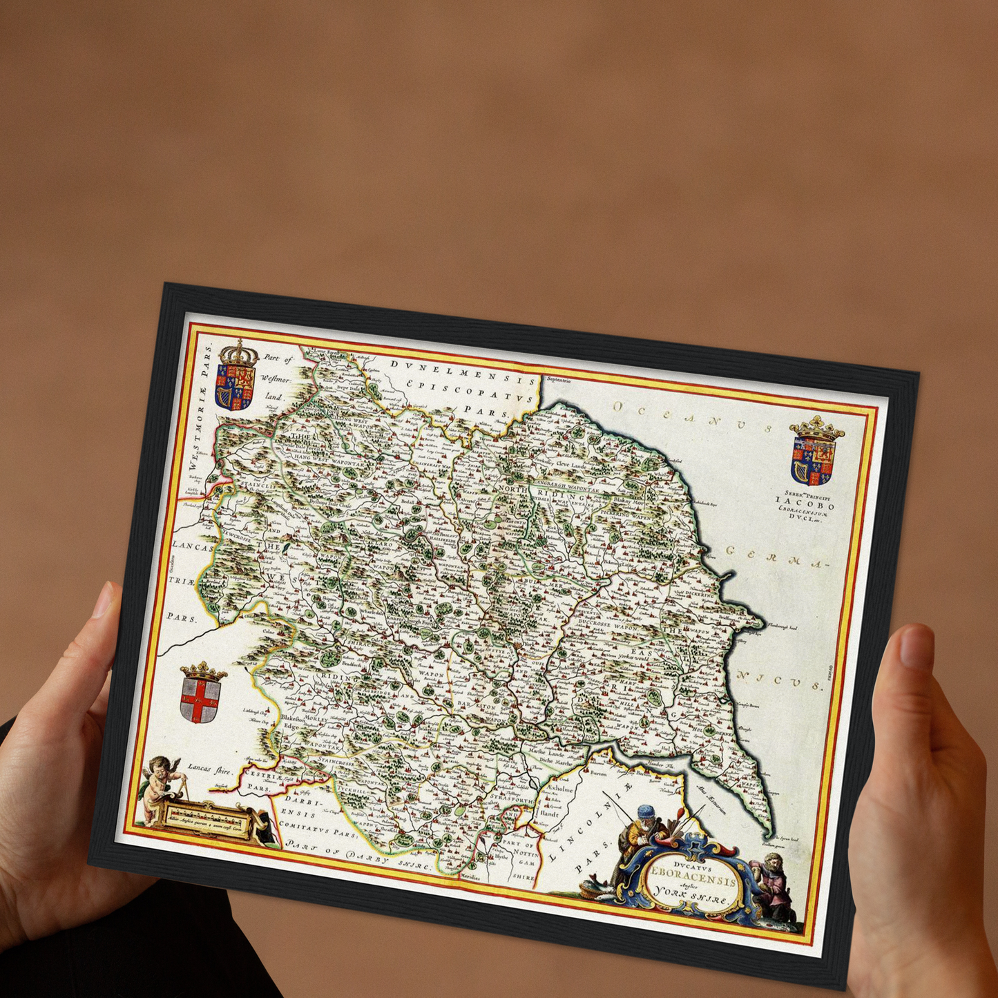 Historische Landkarte Yorkshire um 1646