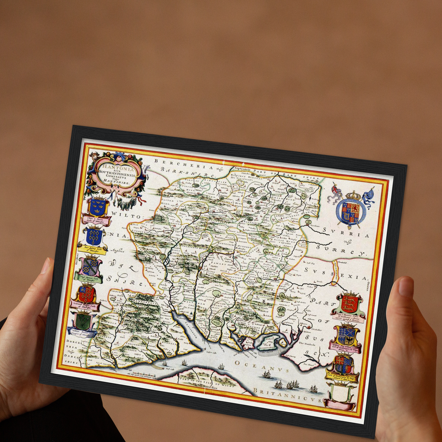 Historische Landkarte Hampshire um 1646