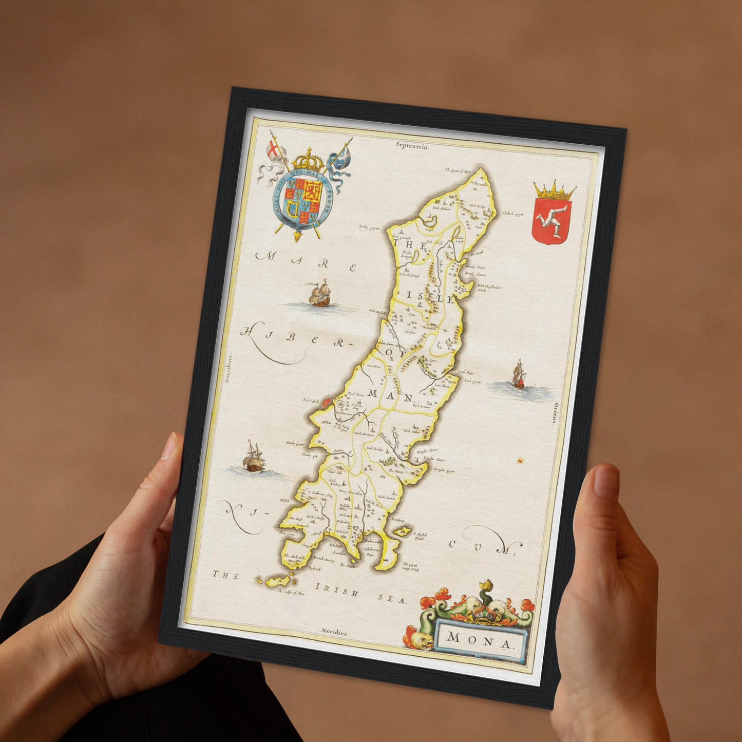 Historische Landkarte Isle of Man um 1635