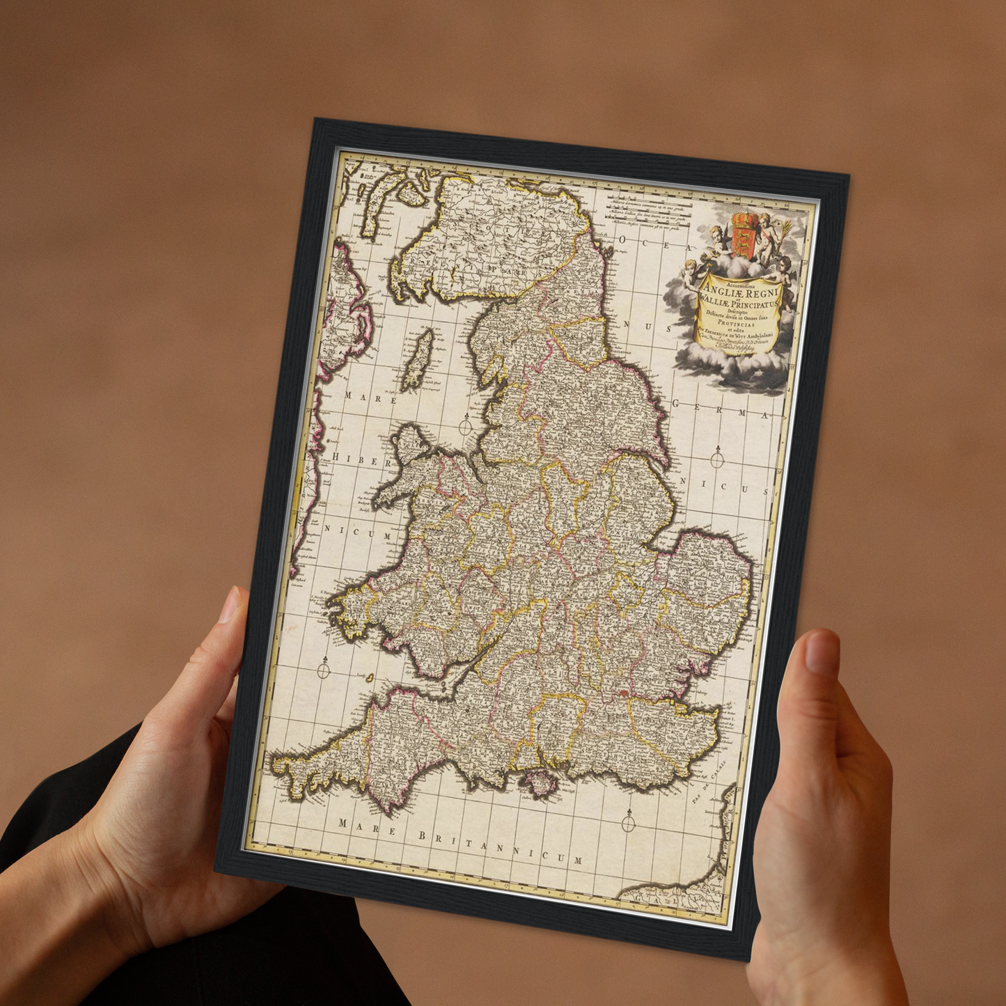 Historische Landkarte England um 1698