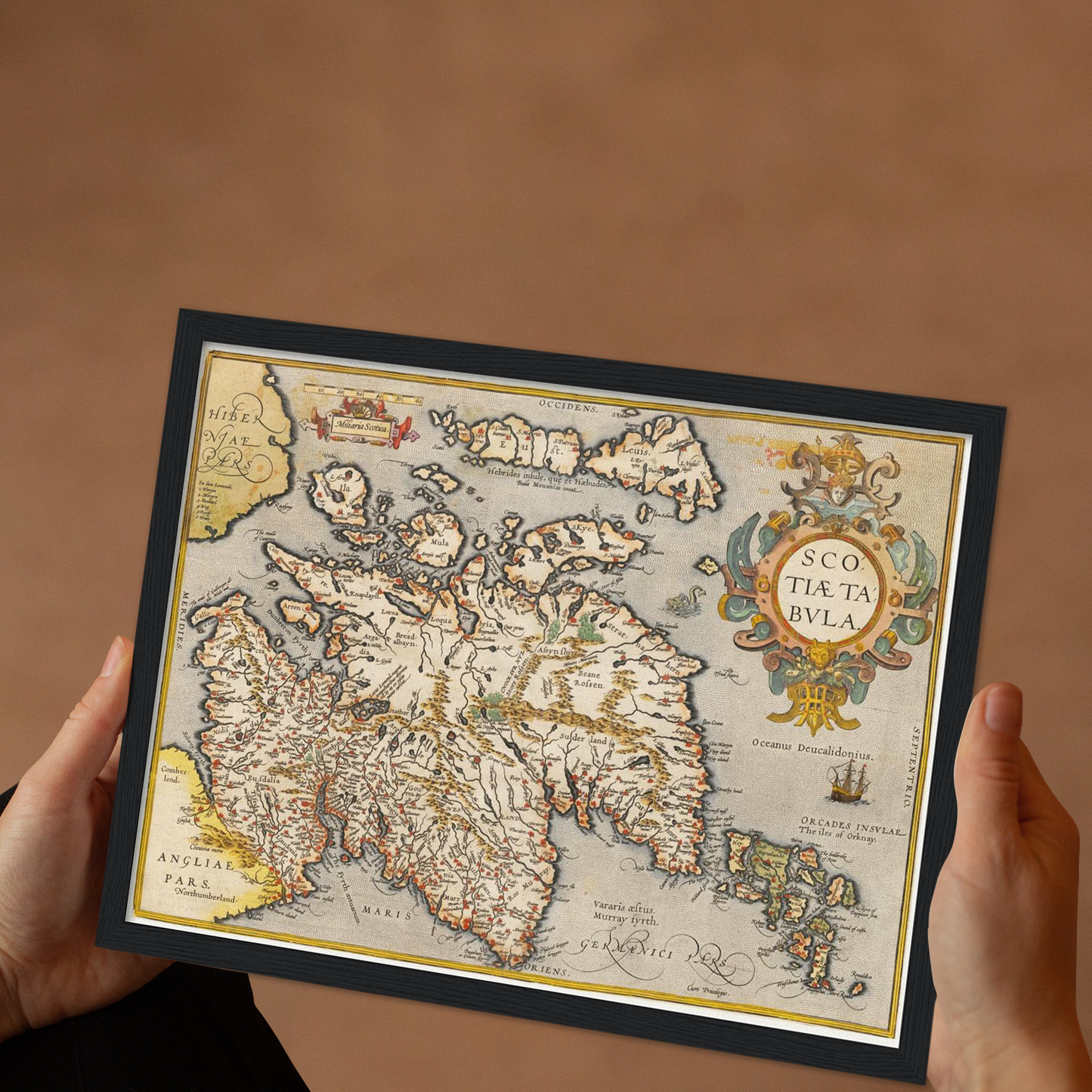 Historische Landkarte Schottland um 1609