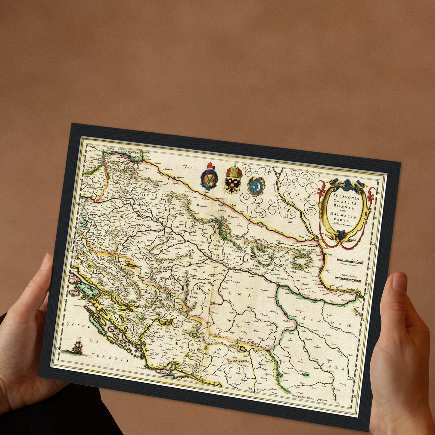 Historische Landkarte Bosnien um 1647