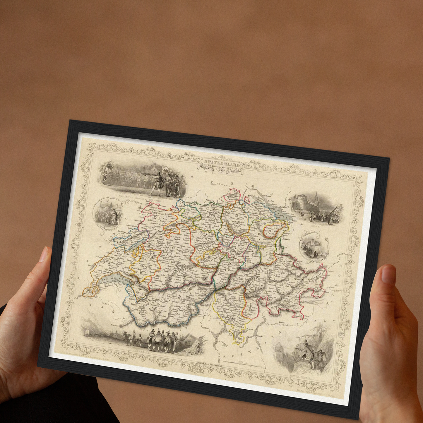 Historische Landkarte Schweiz um 1850