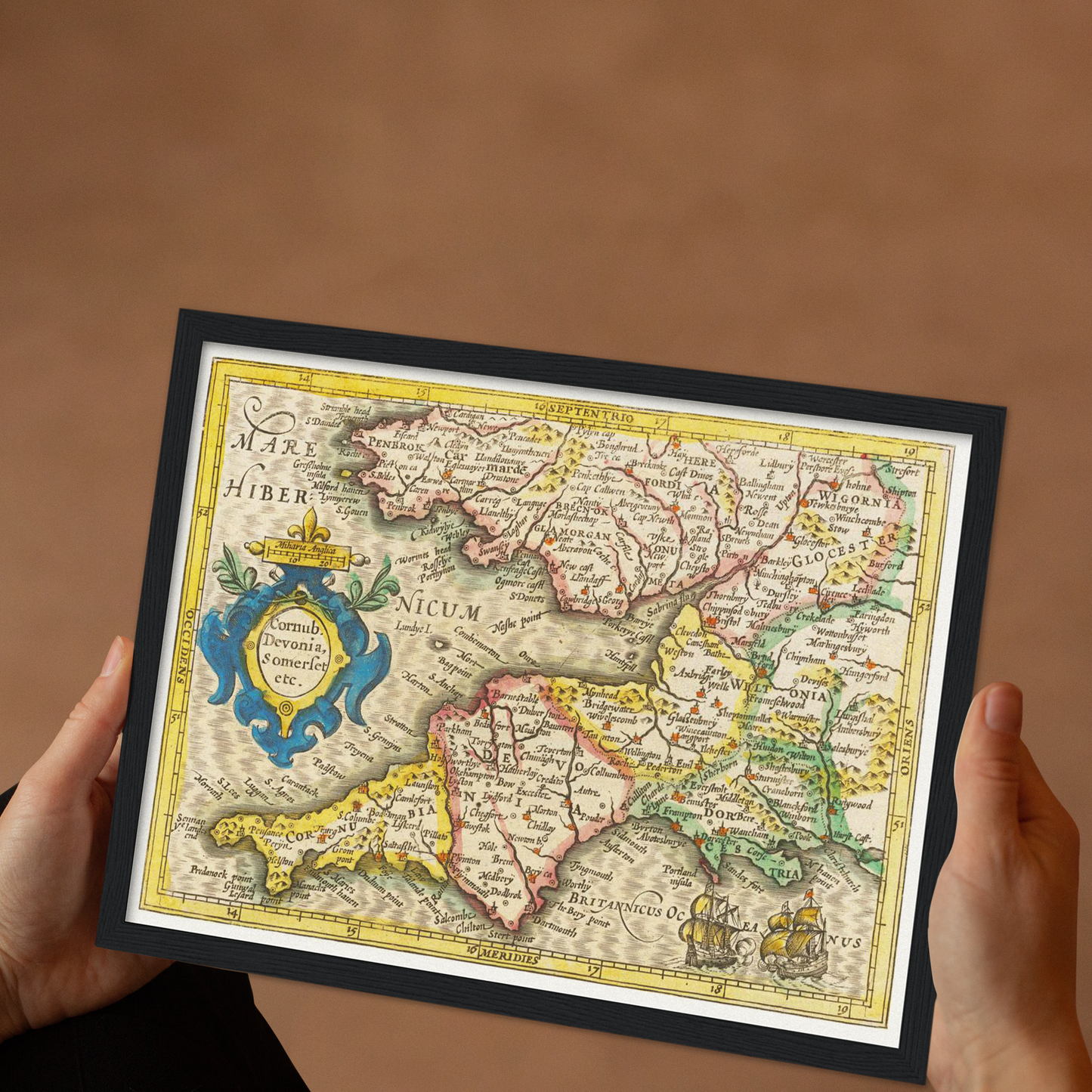 Historische Landkarte Cornwall um 1609
