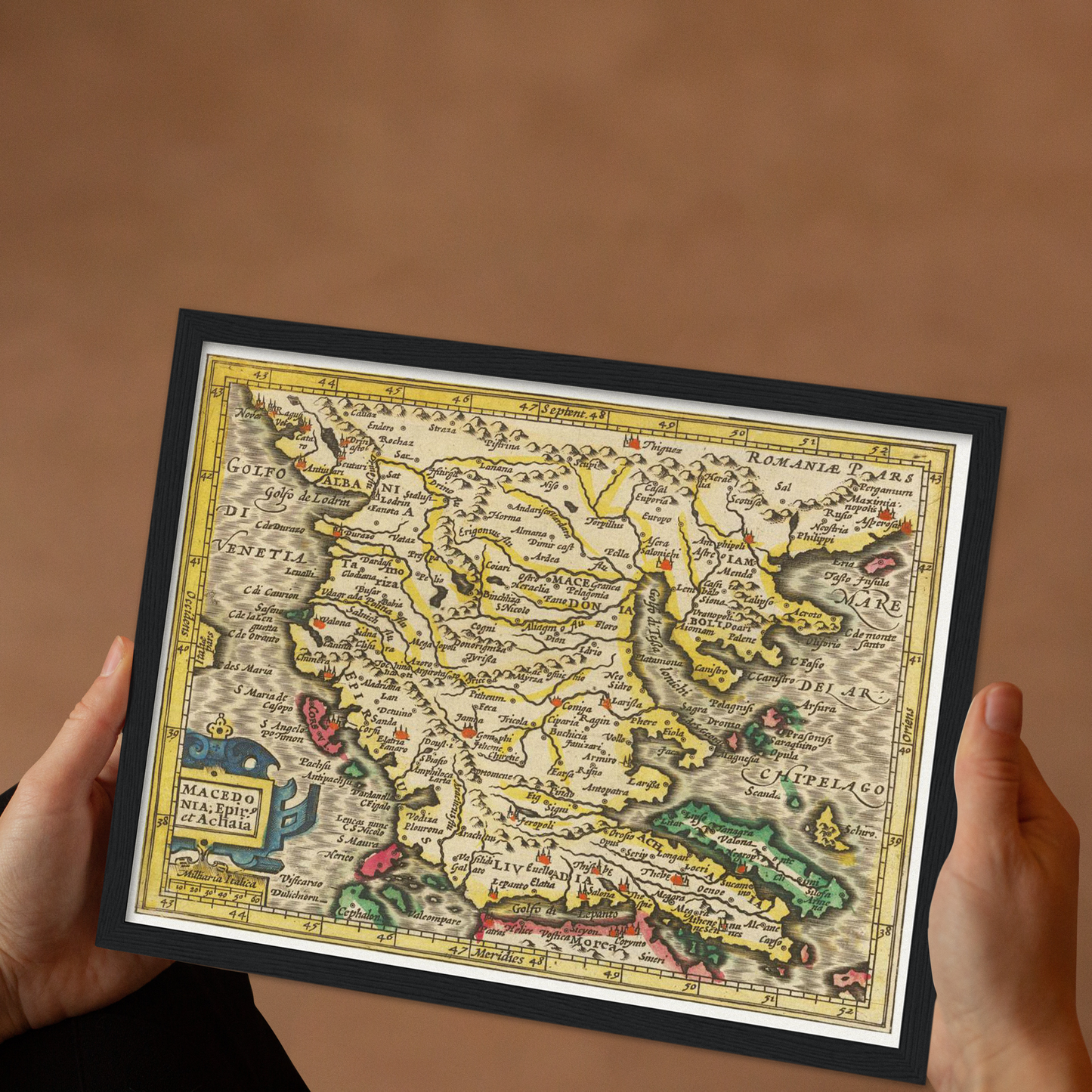 Historische Landkarte Mazedonien um 1609